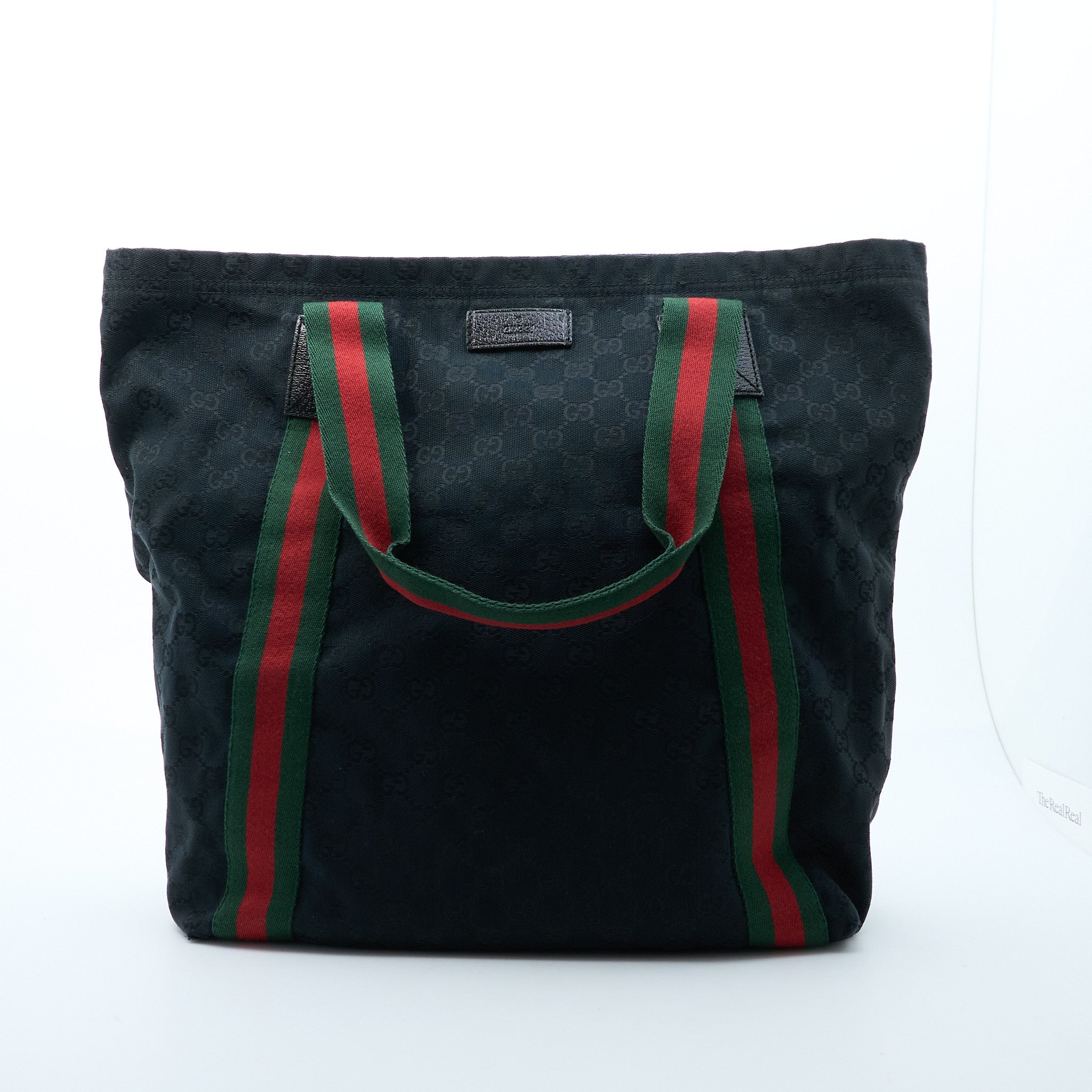 Gucci GG Monogram Web Handle Tote Black