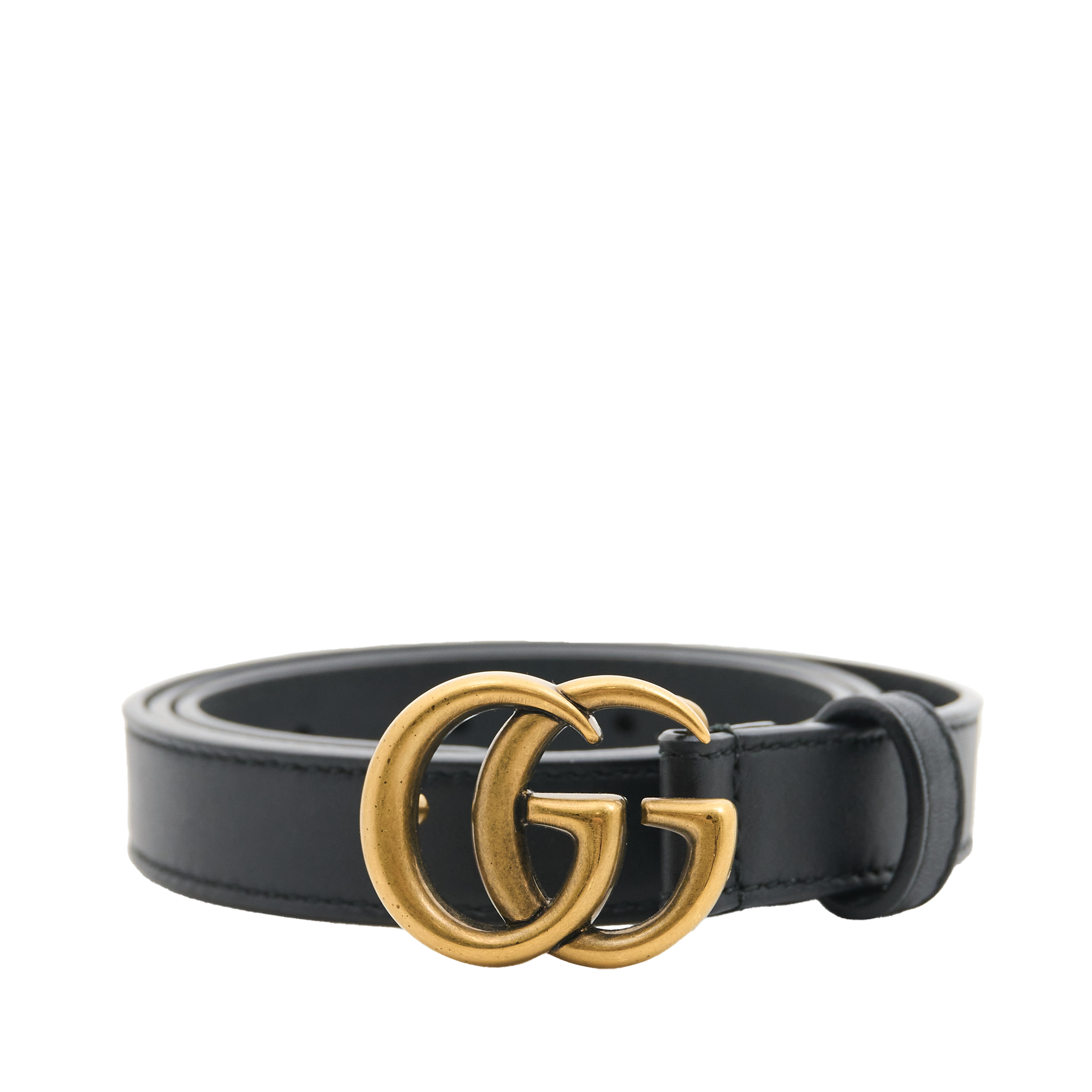 Gucci GG Small Black Leather Belt