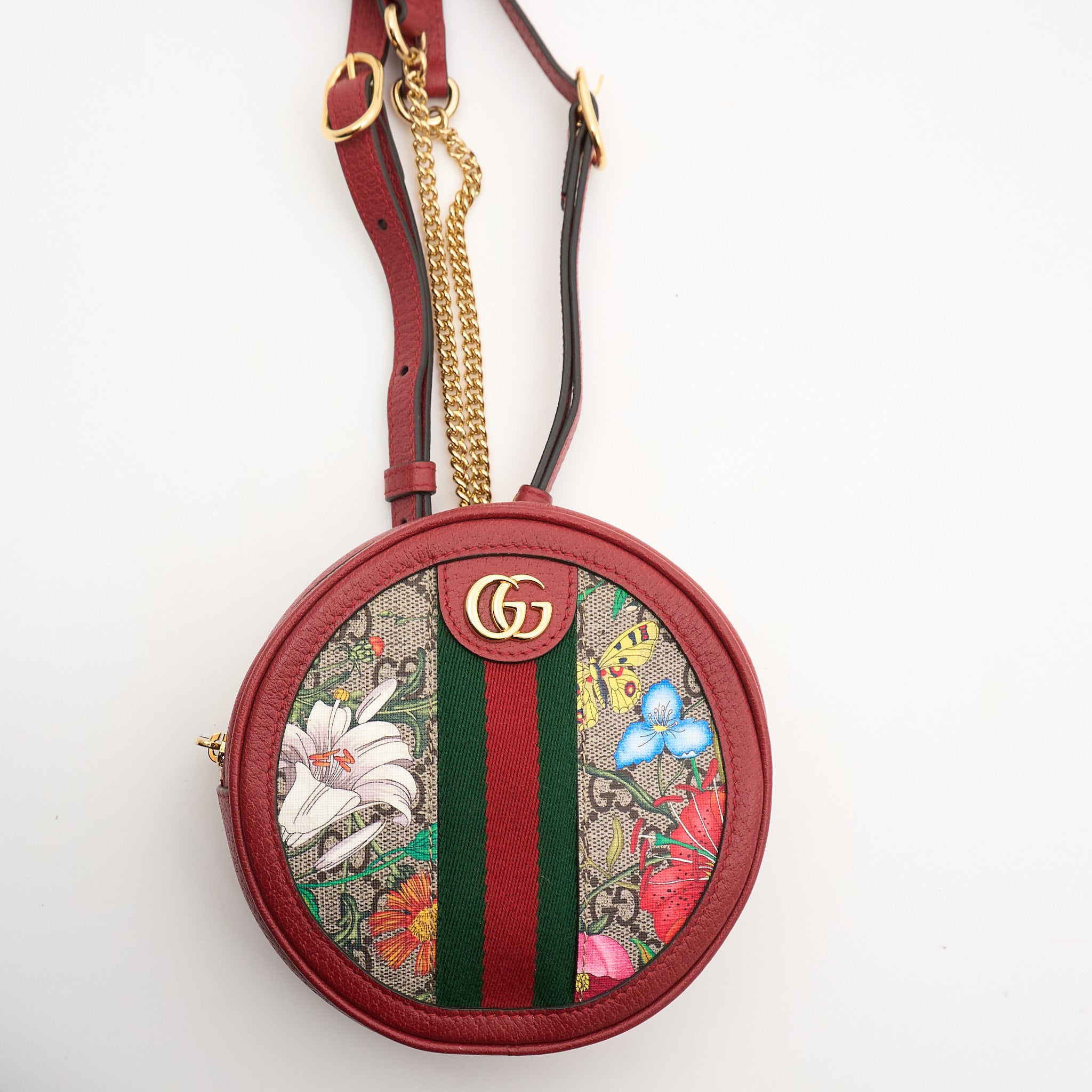 Gucci GG Supreme Flora Ophidia Round Backpack