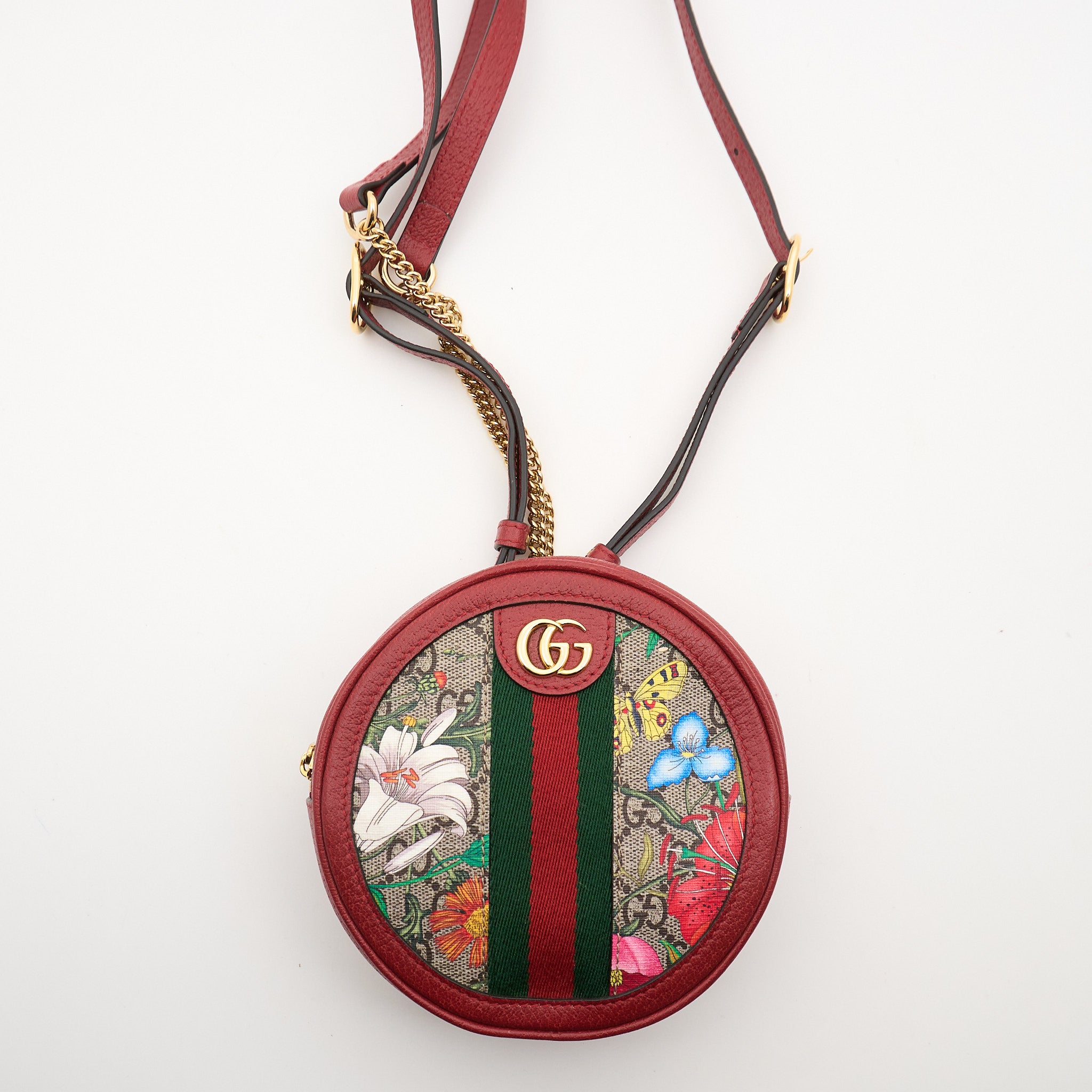 Gucci GG Supreme Flora Ophidia Round Backpack