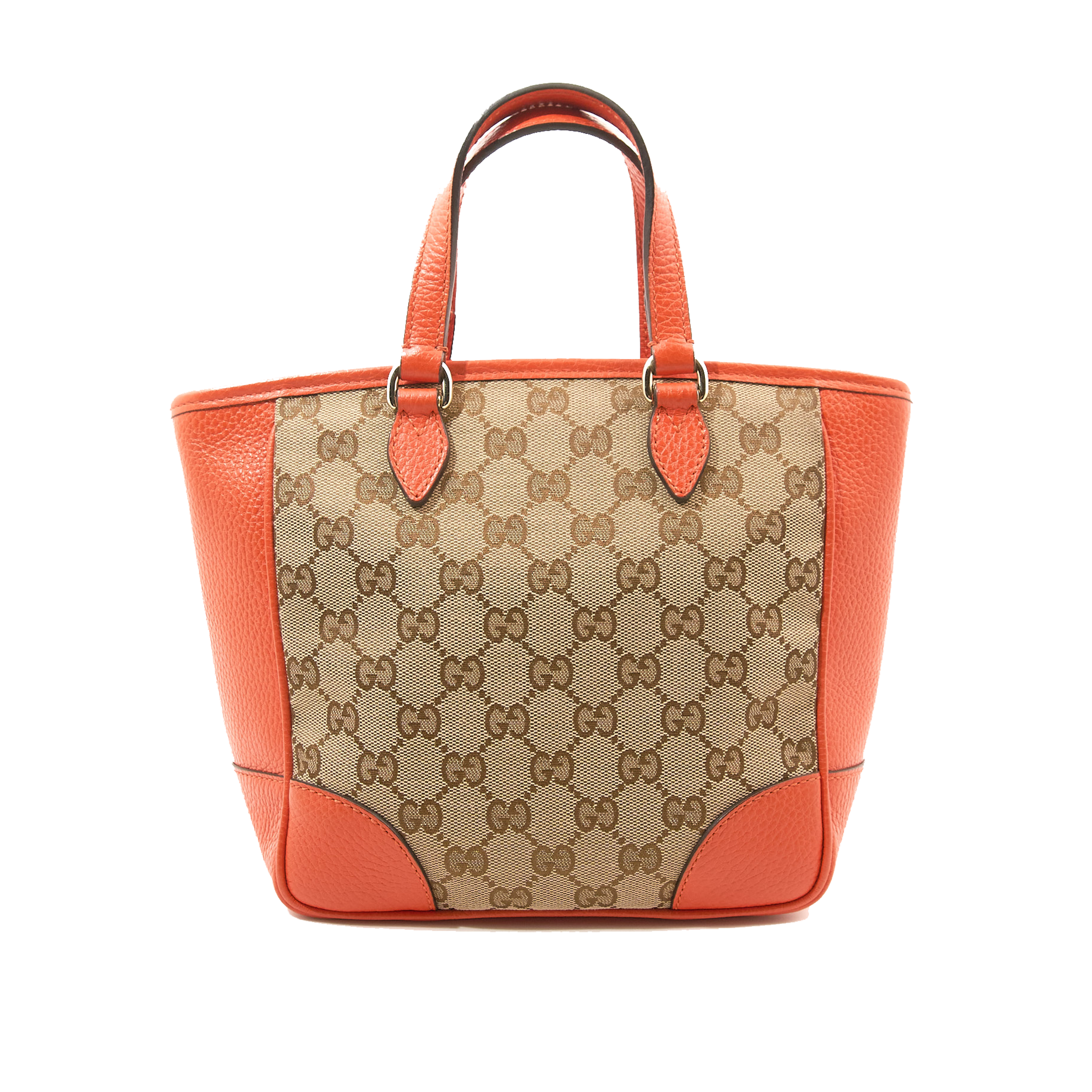 Gucci GG Supreme Orange Leather Crossbody Tote