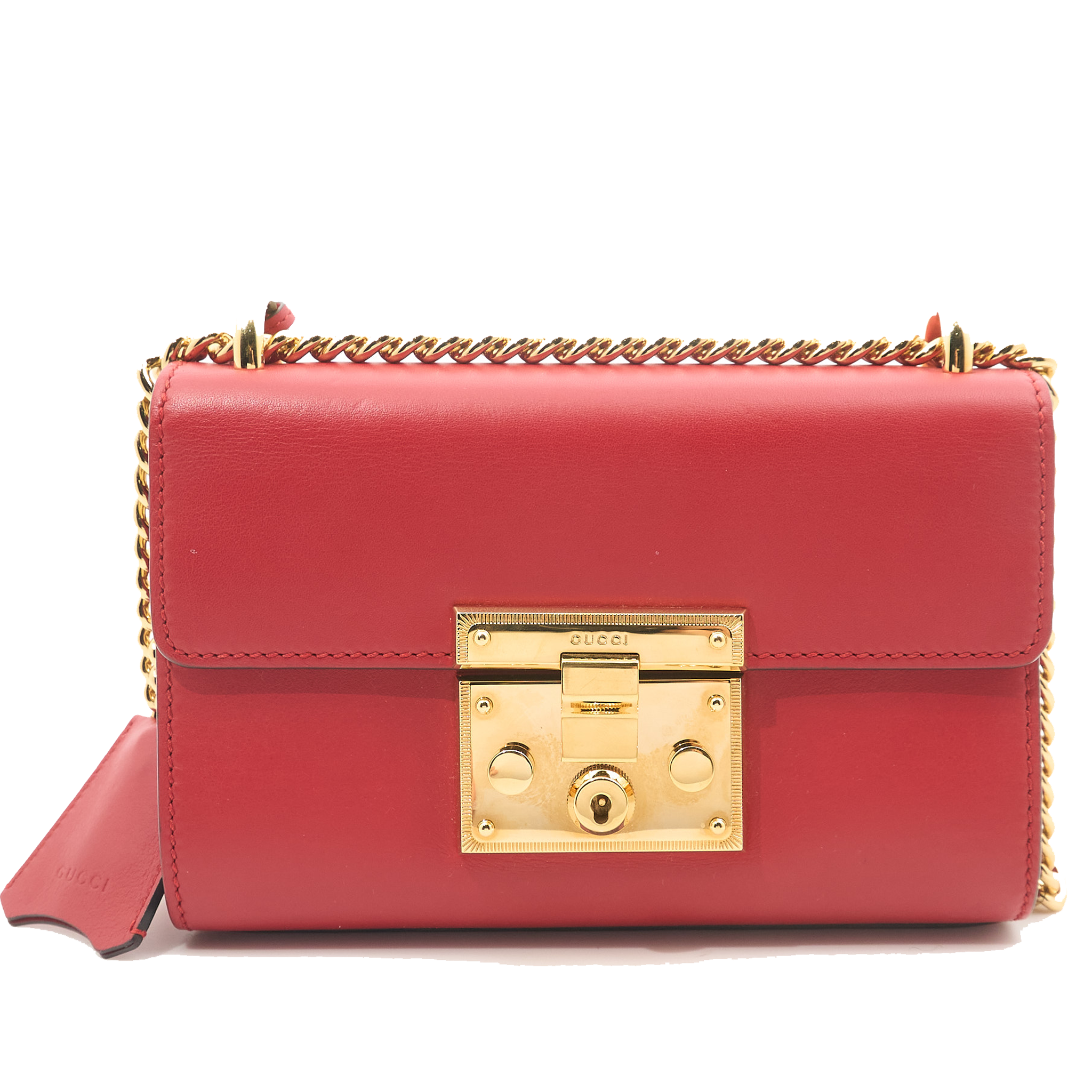 Gucci Guccissima Padlock Bag in Pelle Rosso