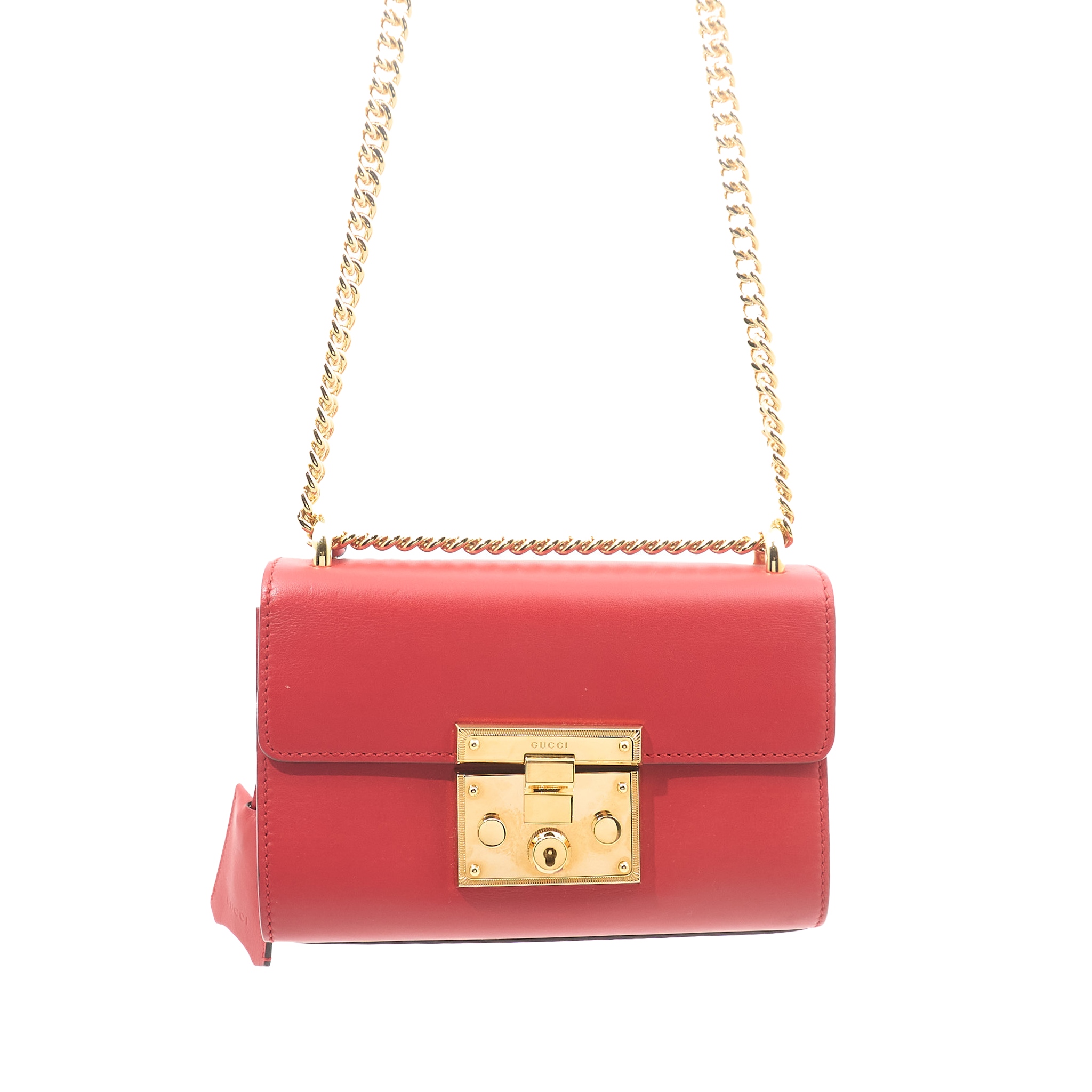 Gucci Guccissima Padlock Bag in Pelle Rosso