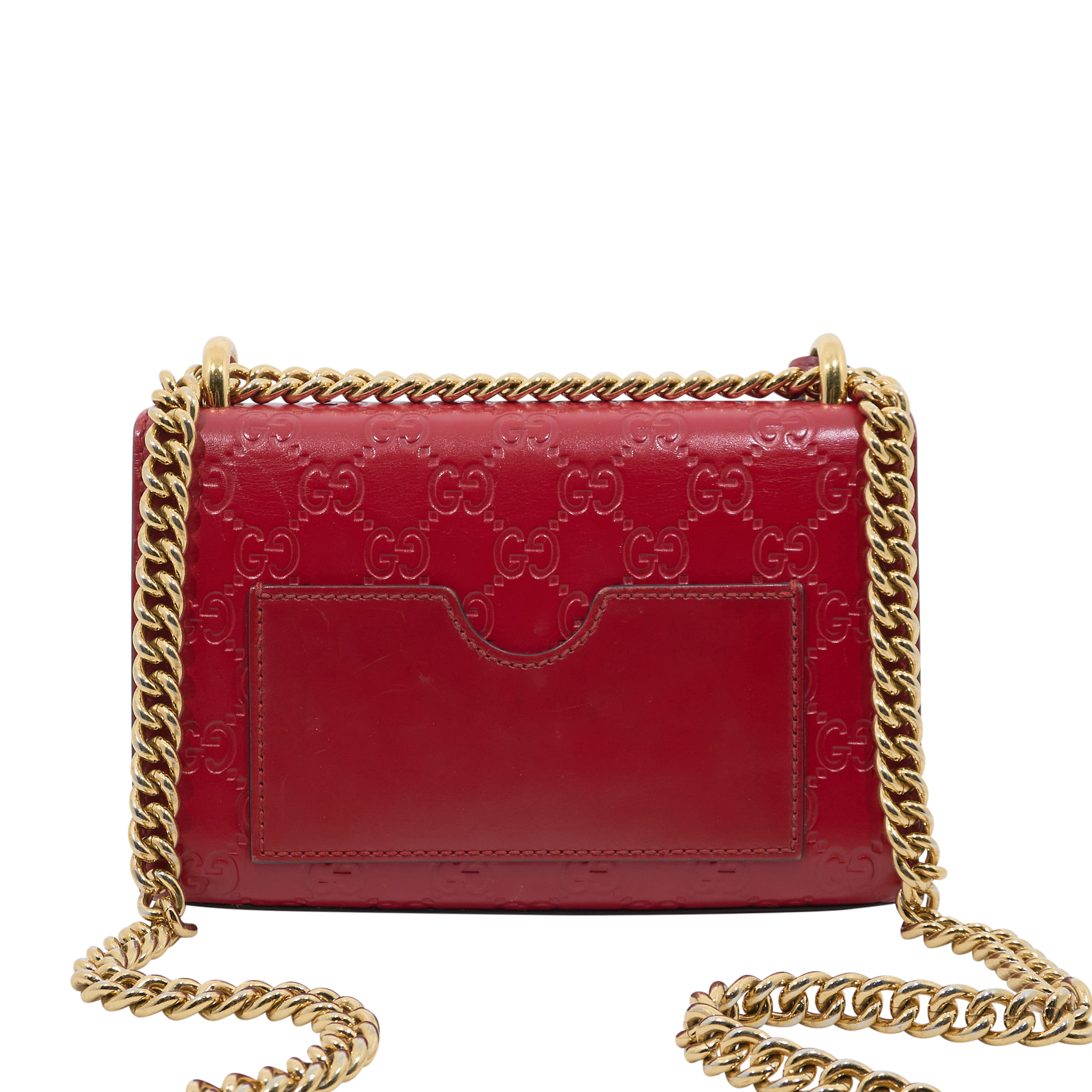 Gucci Guccissima Padlock Red Shoulder Bag