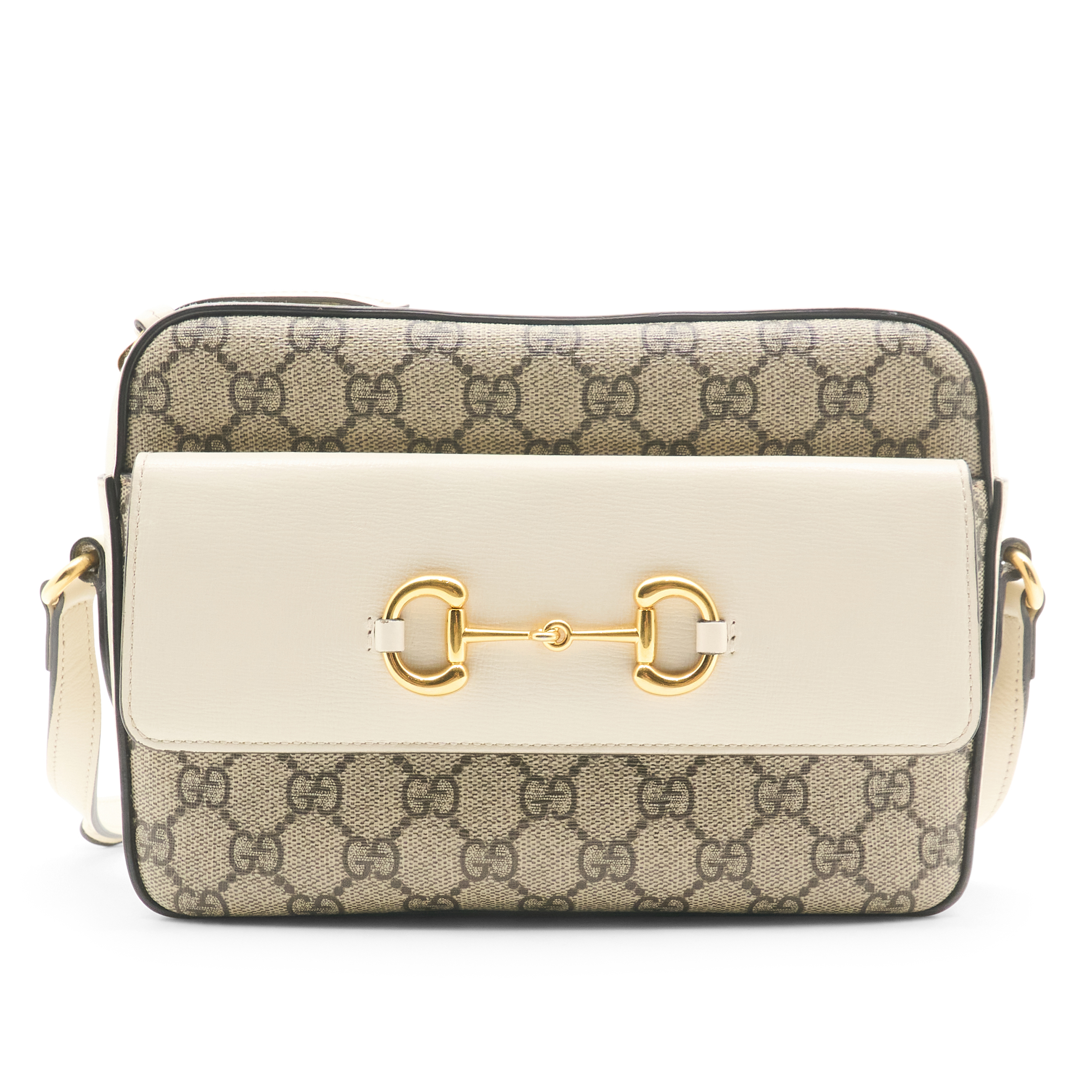 Gucci Horsebit 1955 Small White Camera Bag