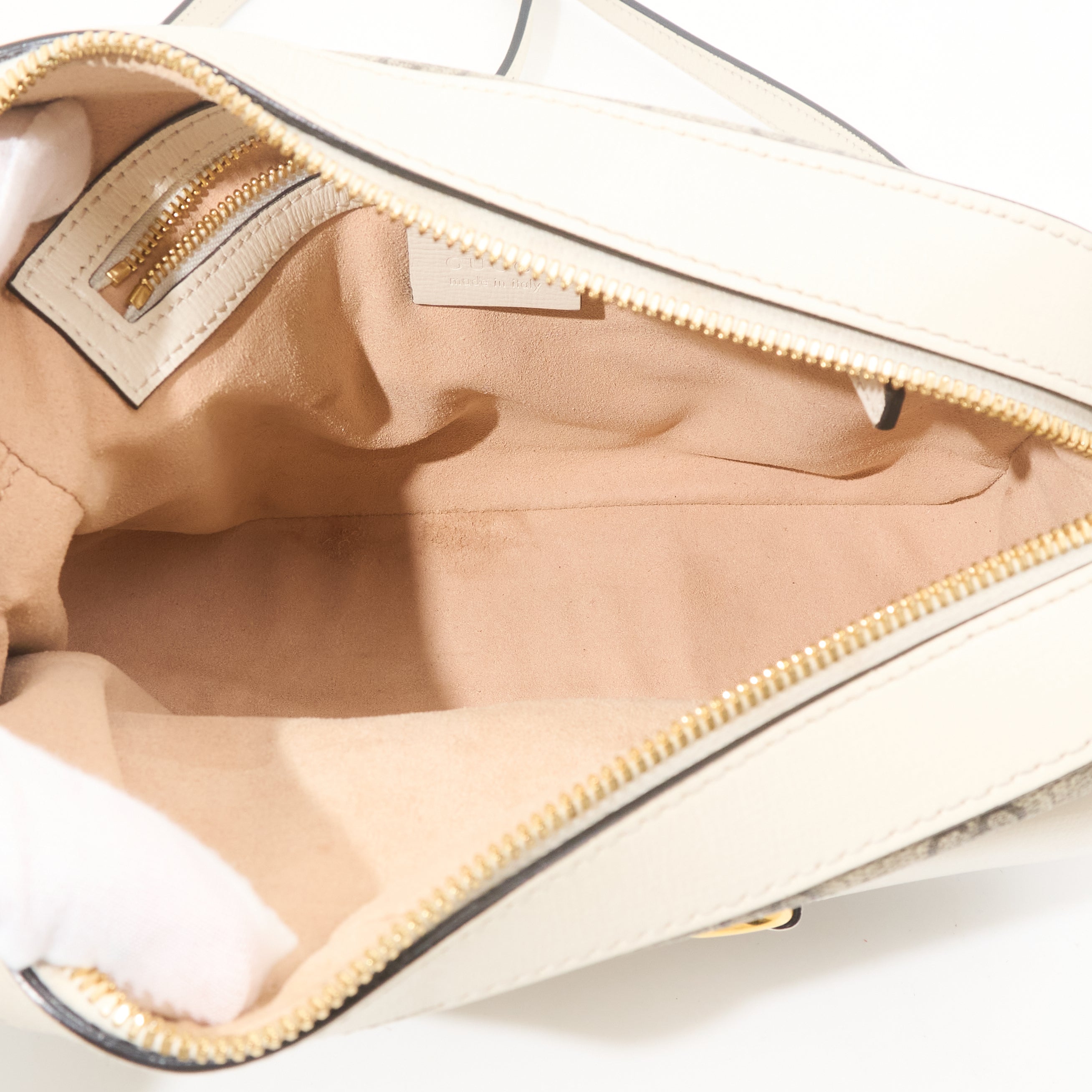 Gucci Horsebit 1955 Small White Camera Bag