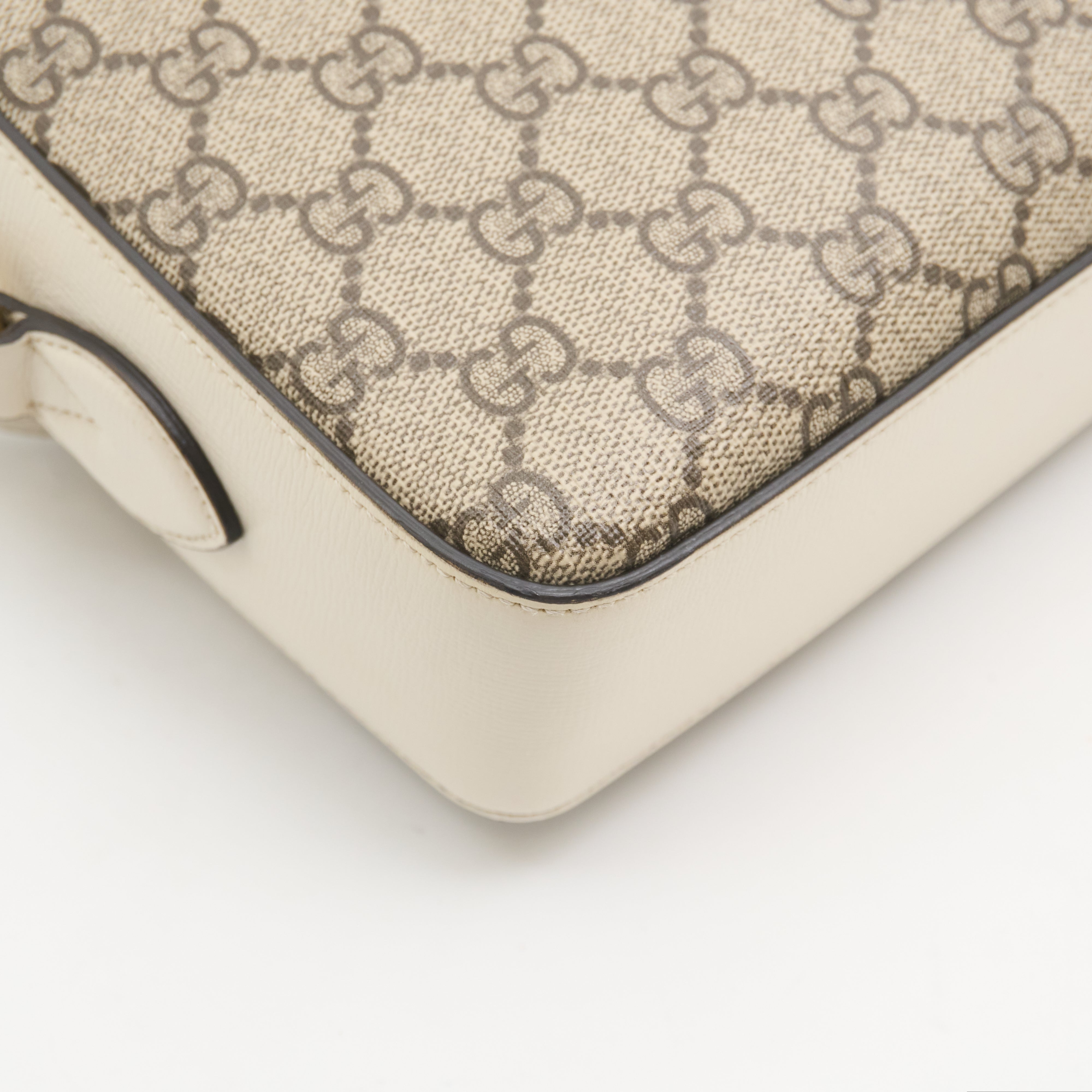 Gucci Horsebit 1955 Small White Camera Bag