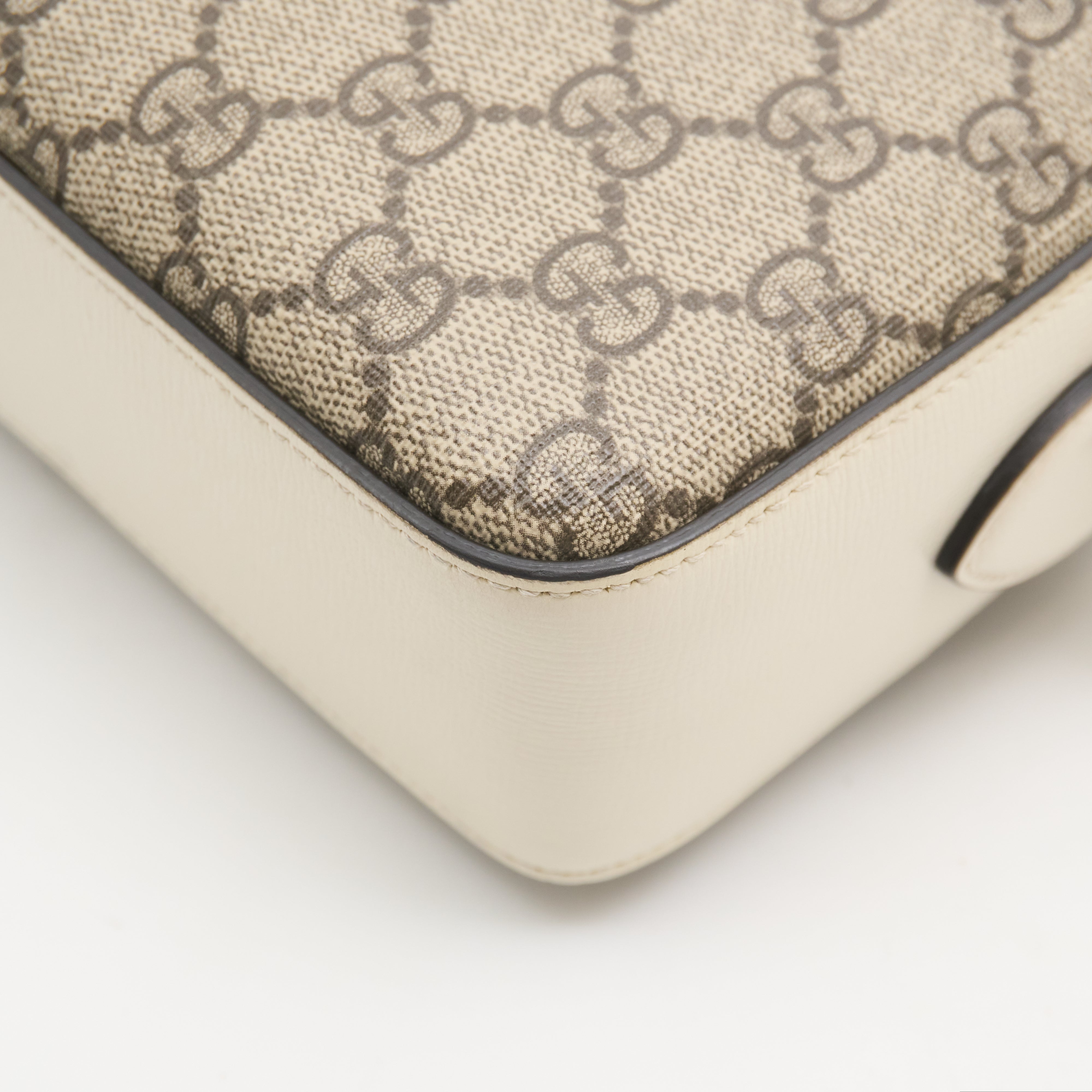 Gucci Horsebit 1955 Small White Camera Bag