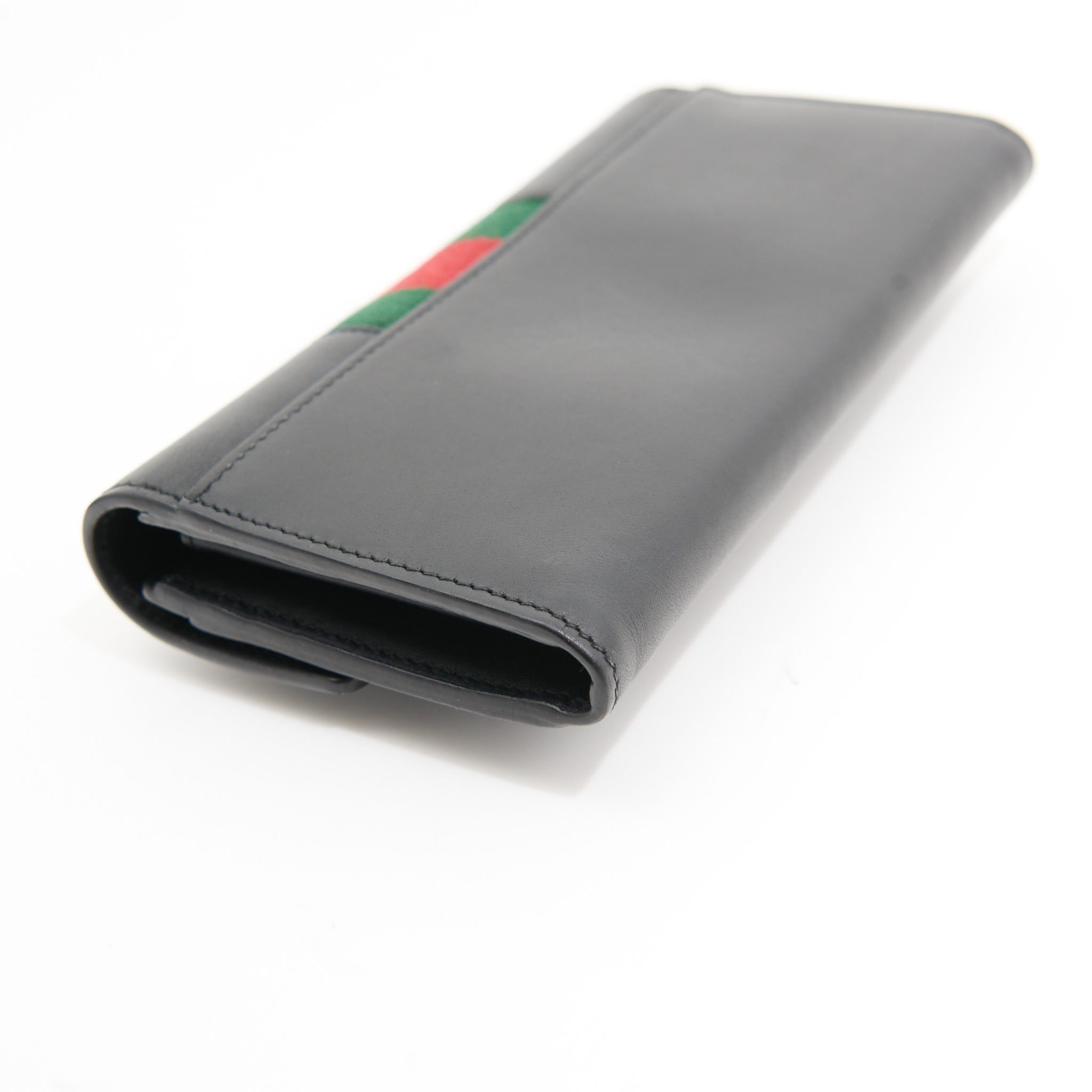 Gucci Leather Continental Wallet in Black GHW