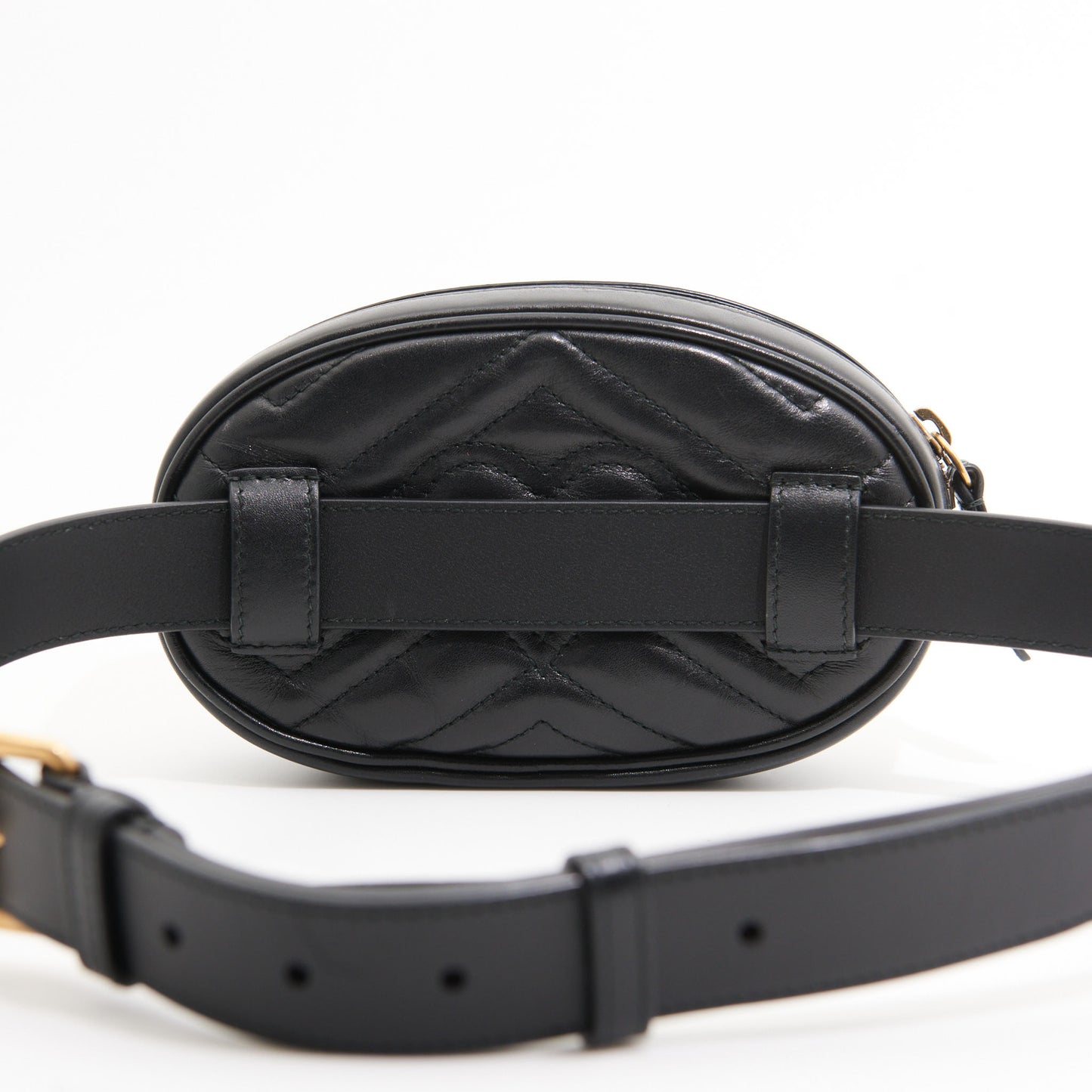 Gucci Leather Marmont Belt Bag in Black GHW