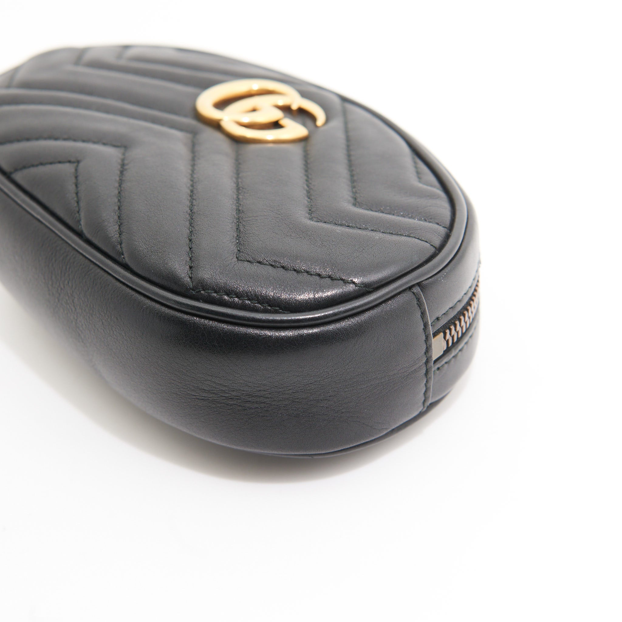 Gucci Leather Marmont Belt Bag in Black GHW