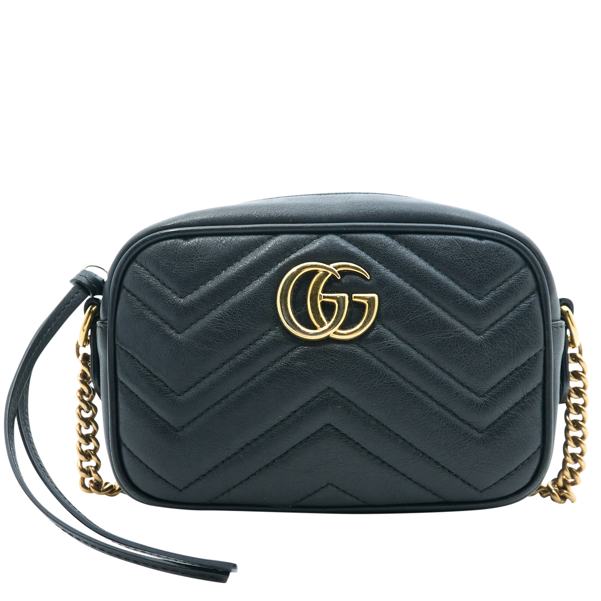 Gucci GG Black Marmont Matelasse Mini Crossbody Bag