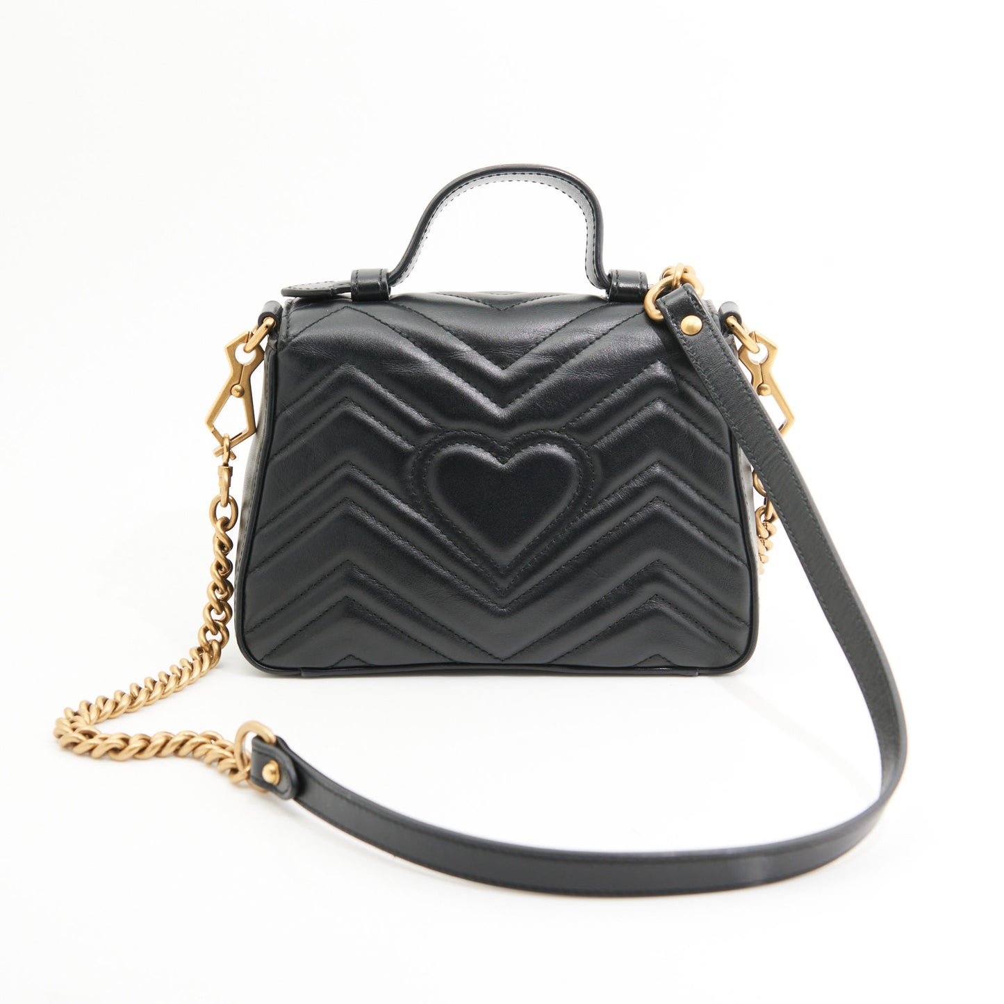 Gucci Leather Marmont Top Handle in Black