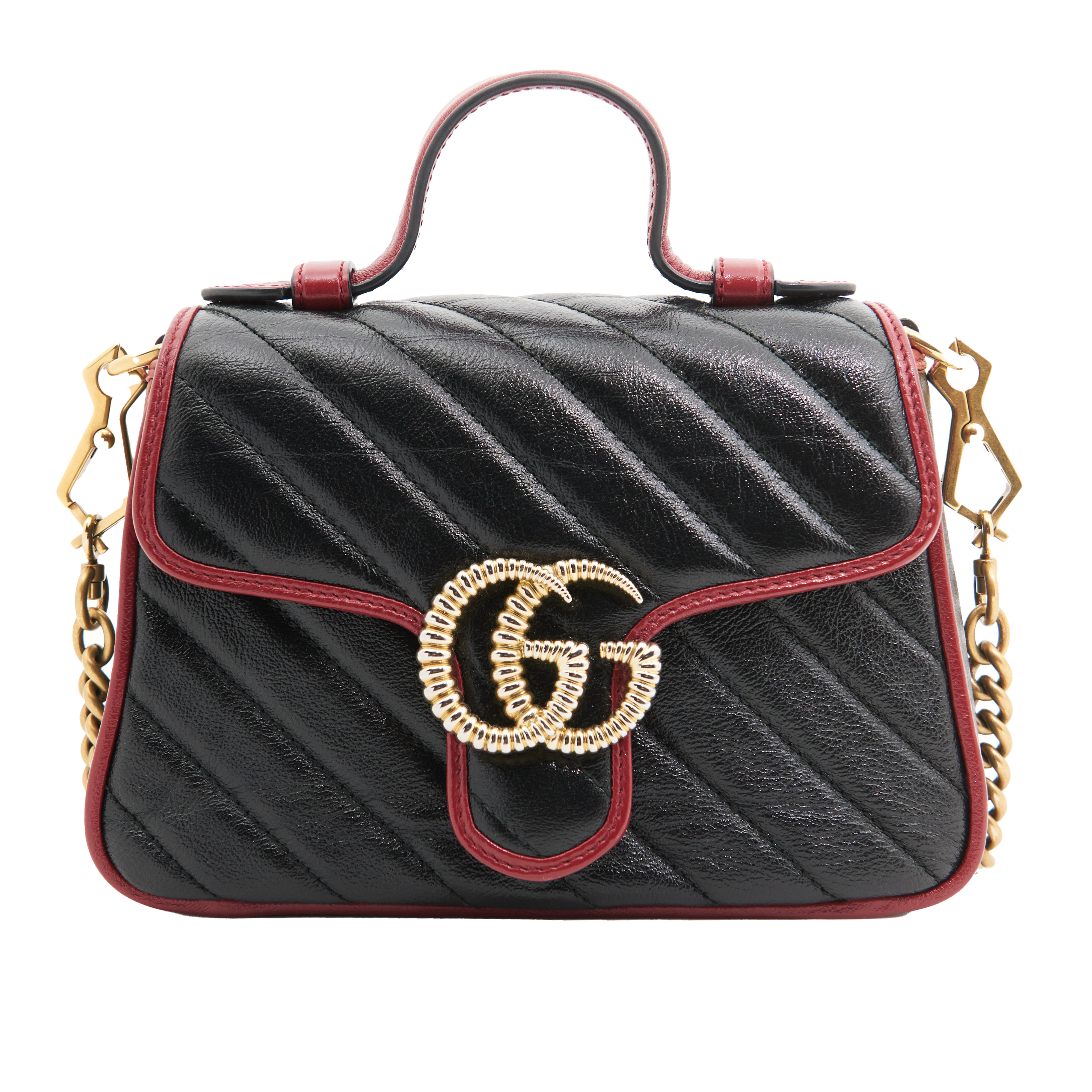 Gucci Leather Marmont Torchon Bag in Black