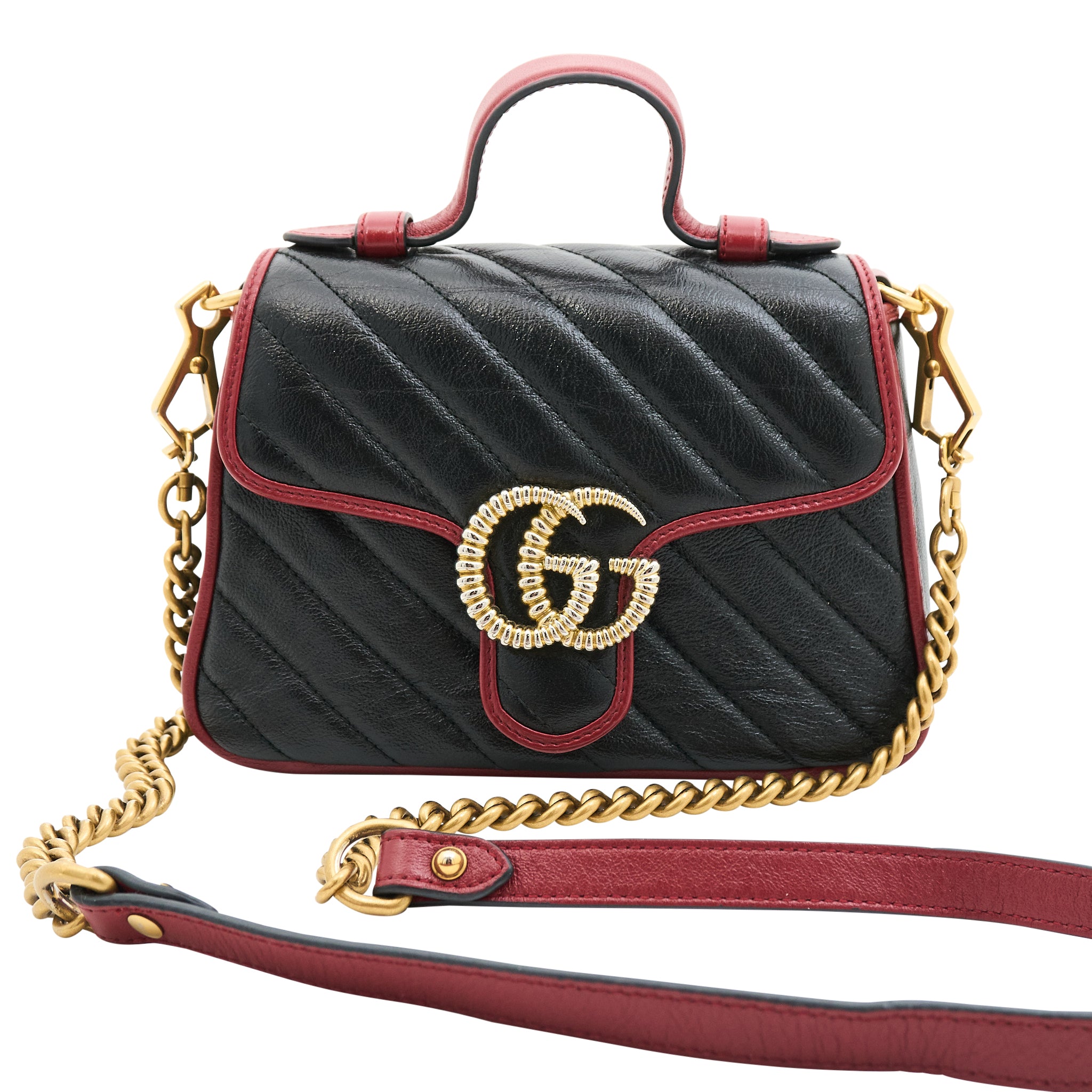 Gucci Leather Marmont Torchon Bag in Black