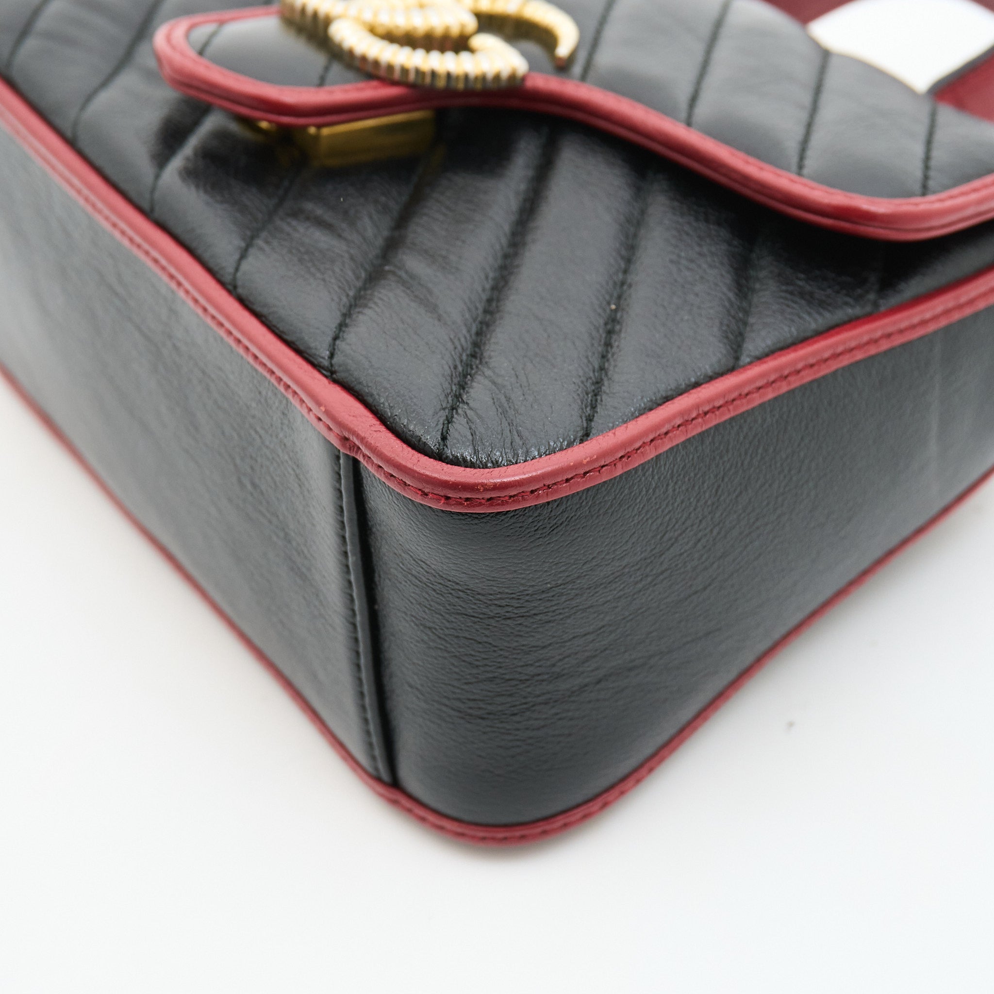 Gucci Leather Marmont Torchon Bag in Black