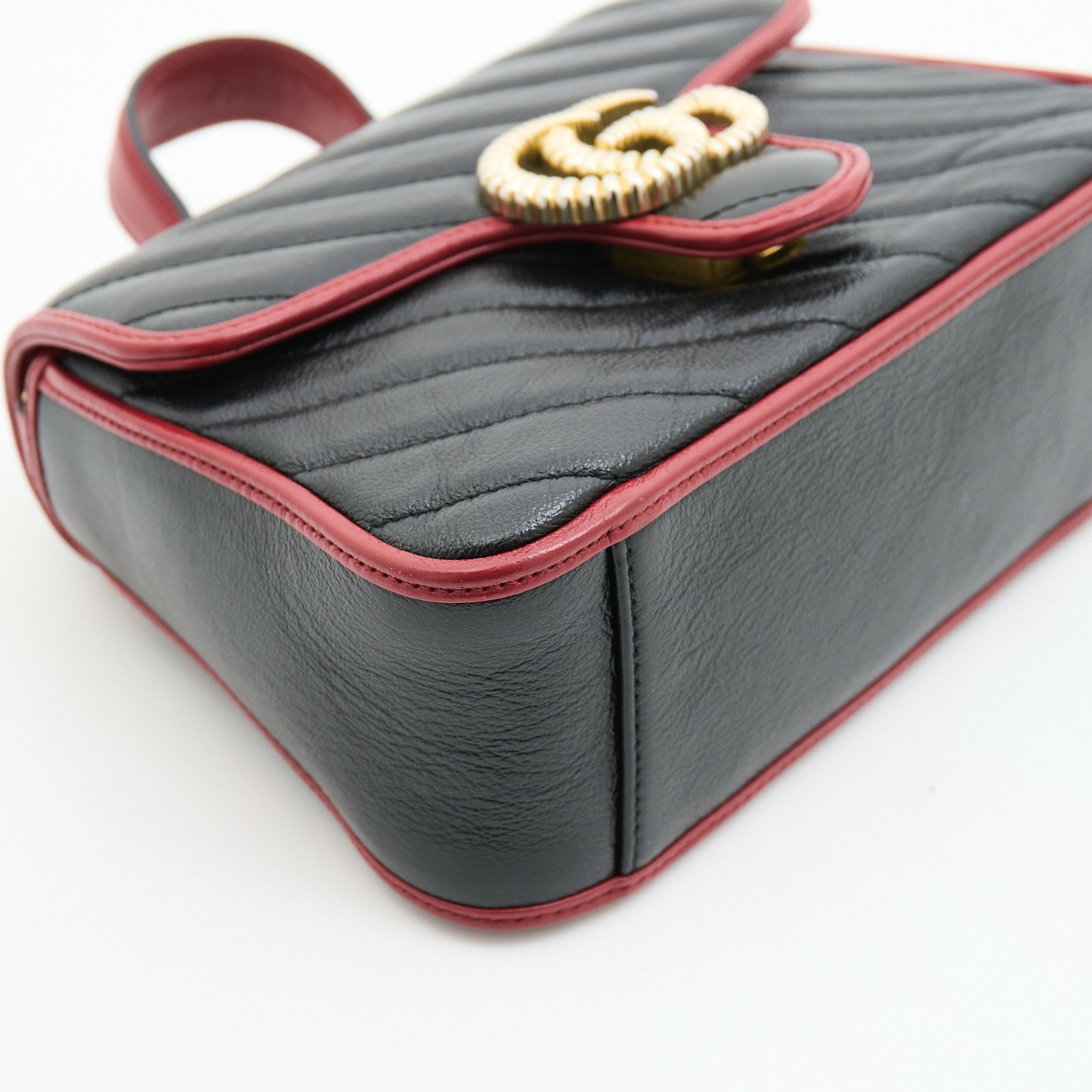 Gucci Leather Marmont Torchon Bag in Black