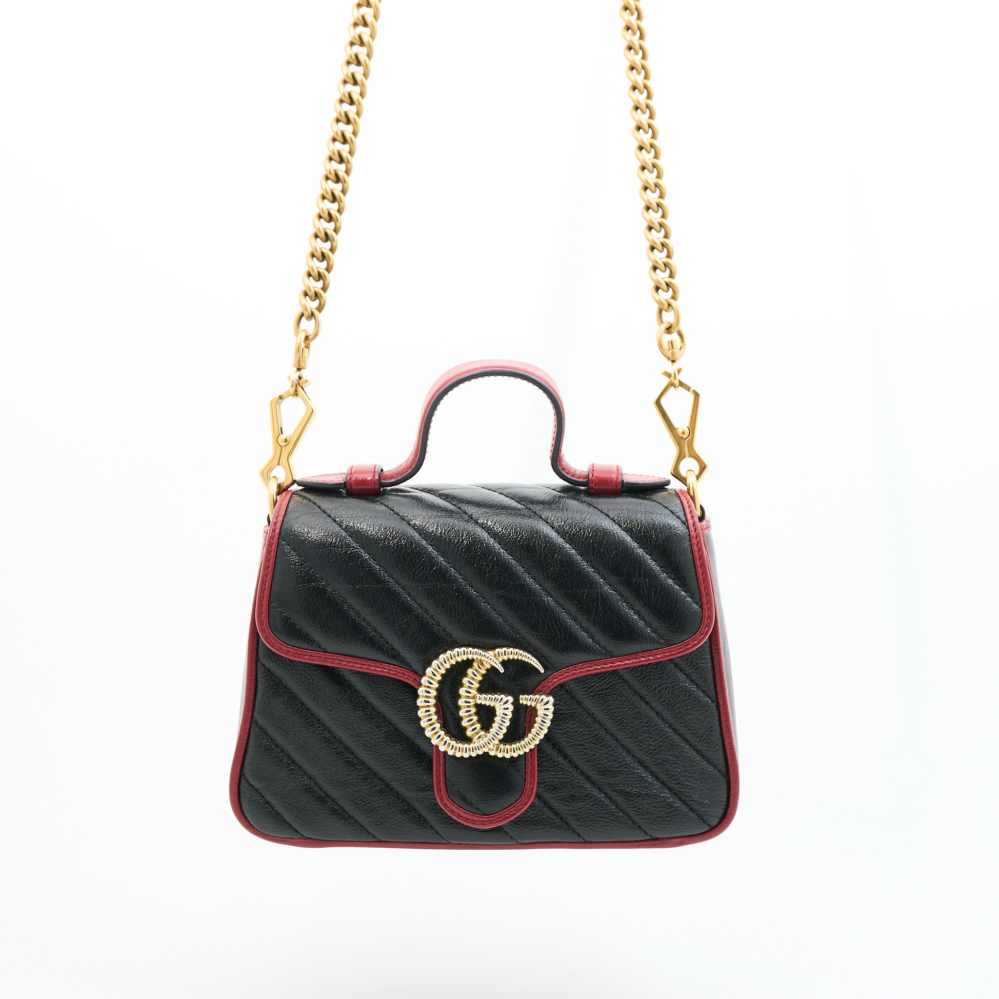 Gucci Leather Marmont Torchon Bag in Black