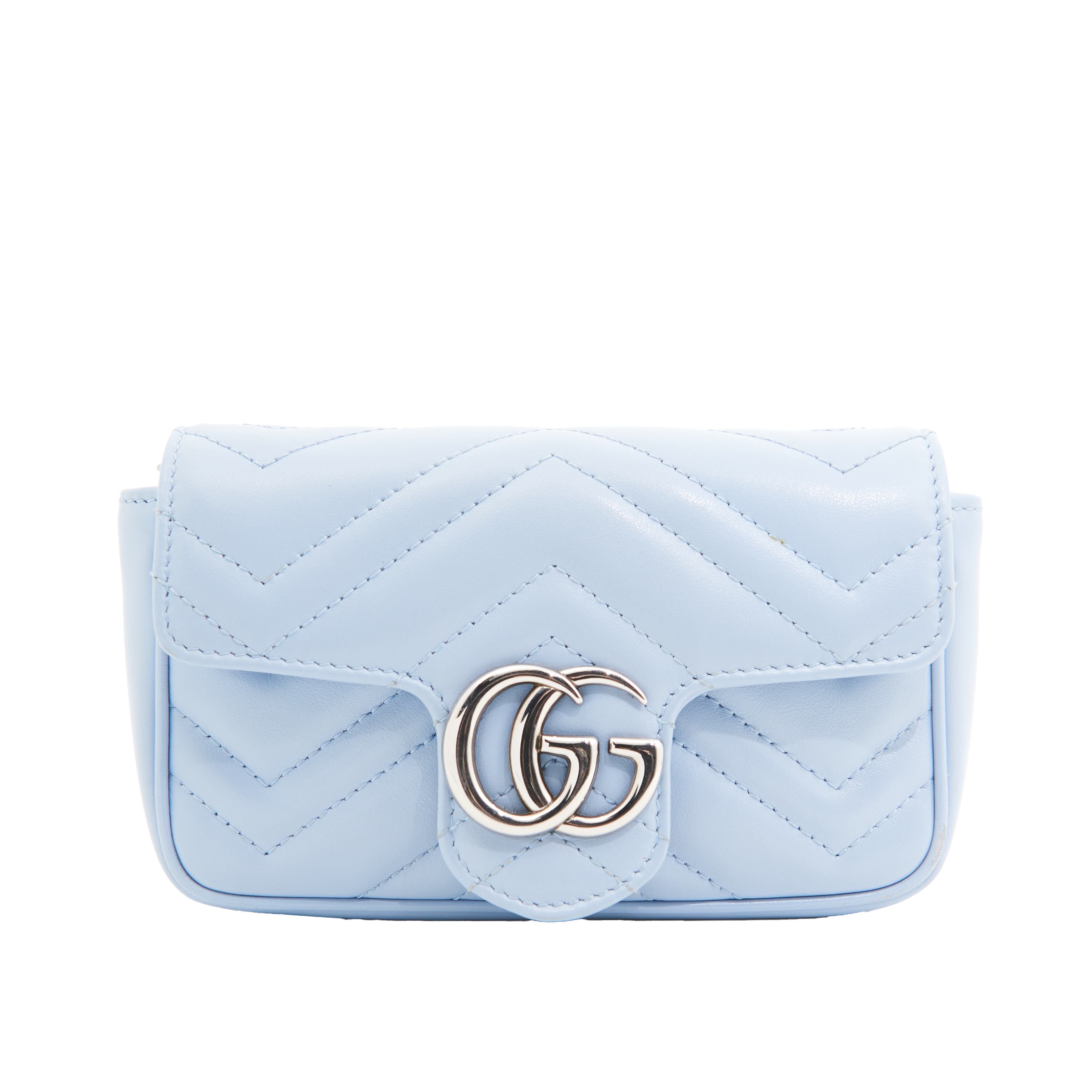 Gucci GG Marmont Matelasse Super Mini Blue Bag