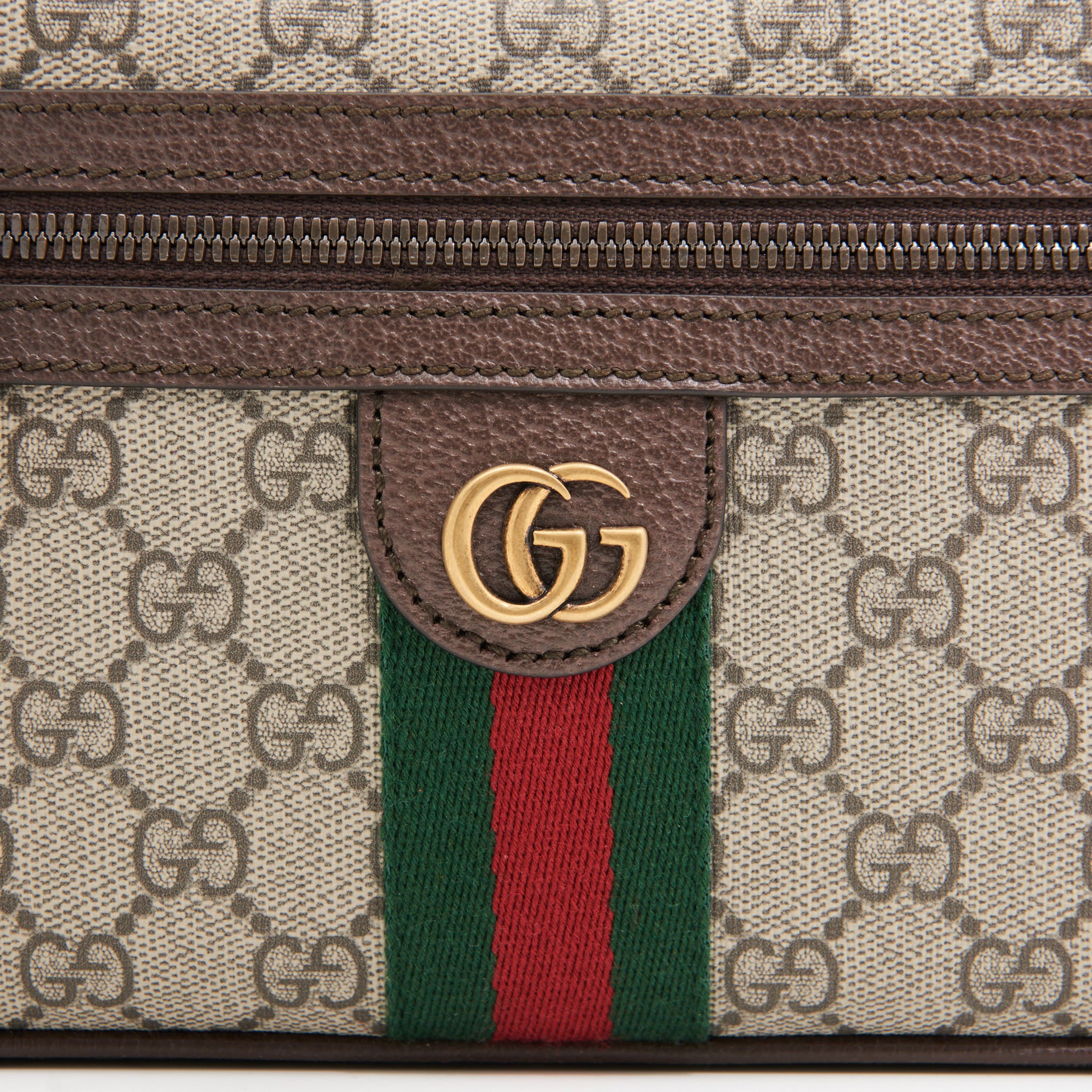 Gucci Leather Ophidia GG Belt Bag in Brown Monogram GHW