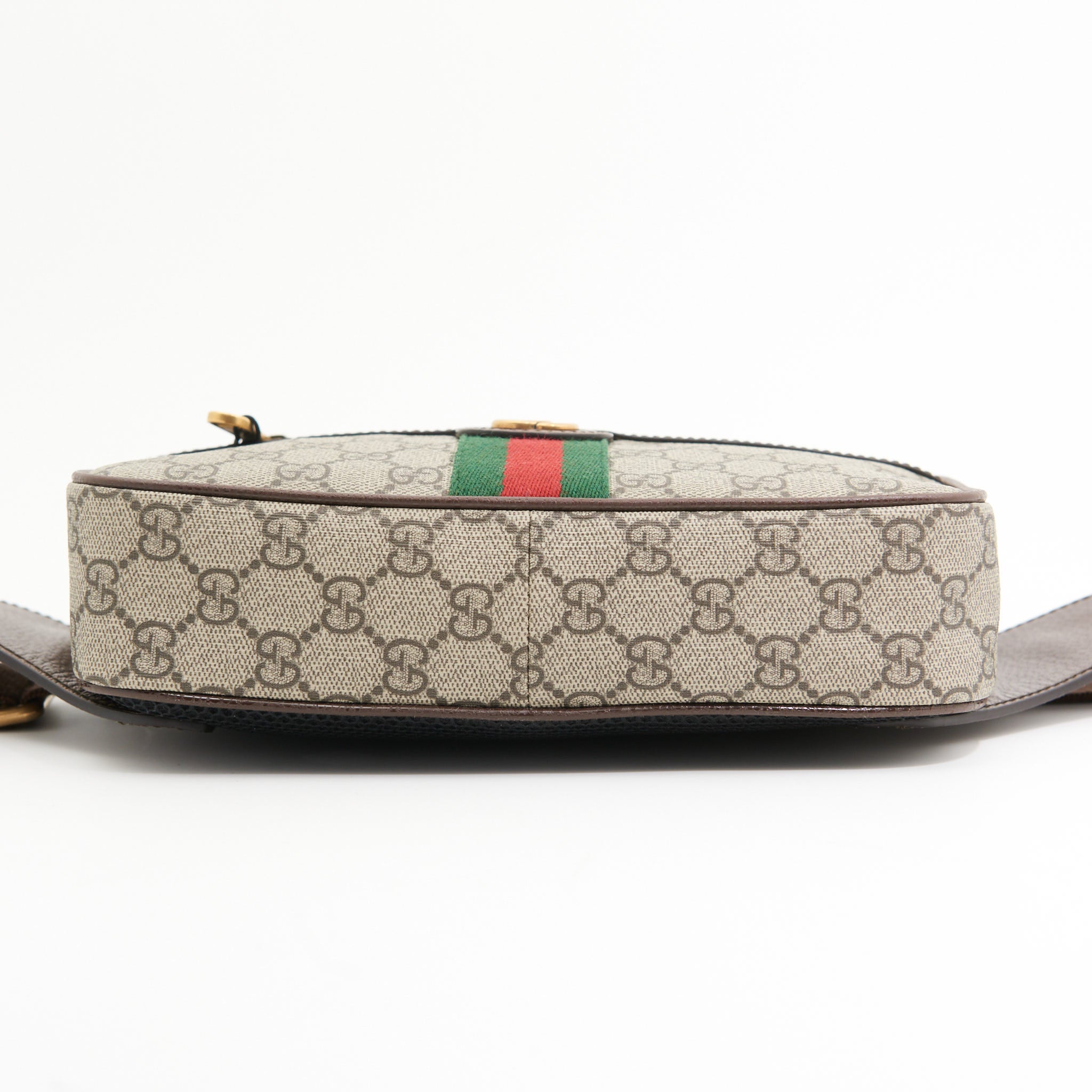 Gucci Leather Ophidia GG Belt Bag in Brown Monogram GHW