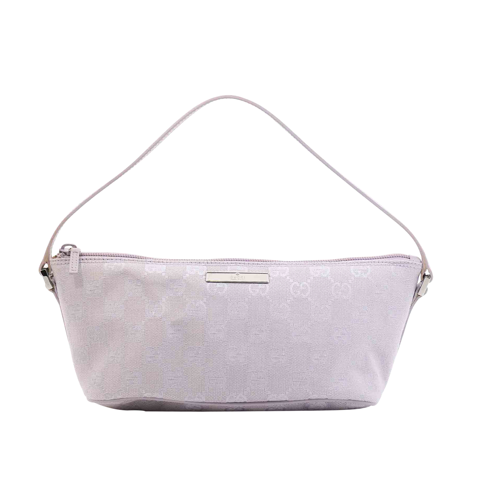 Gucci Lilac Monogram Boat Pochette Bag