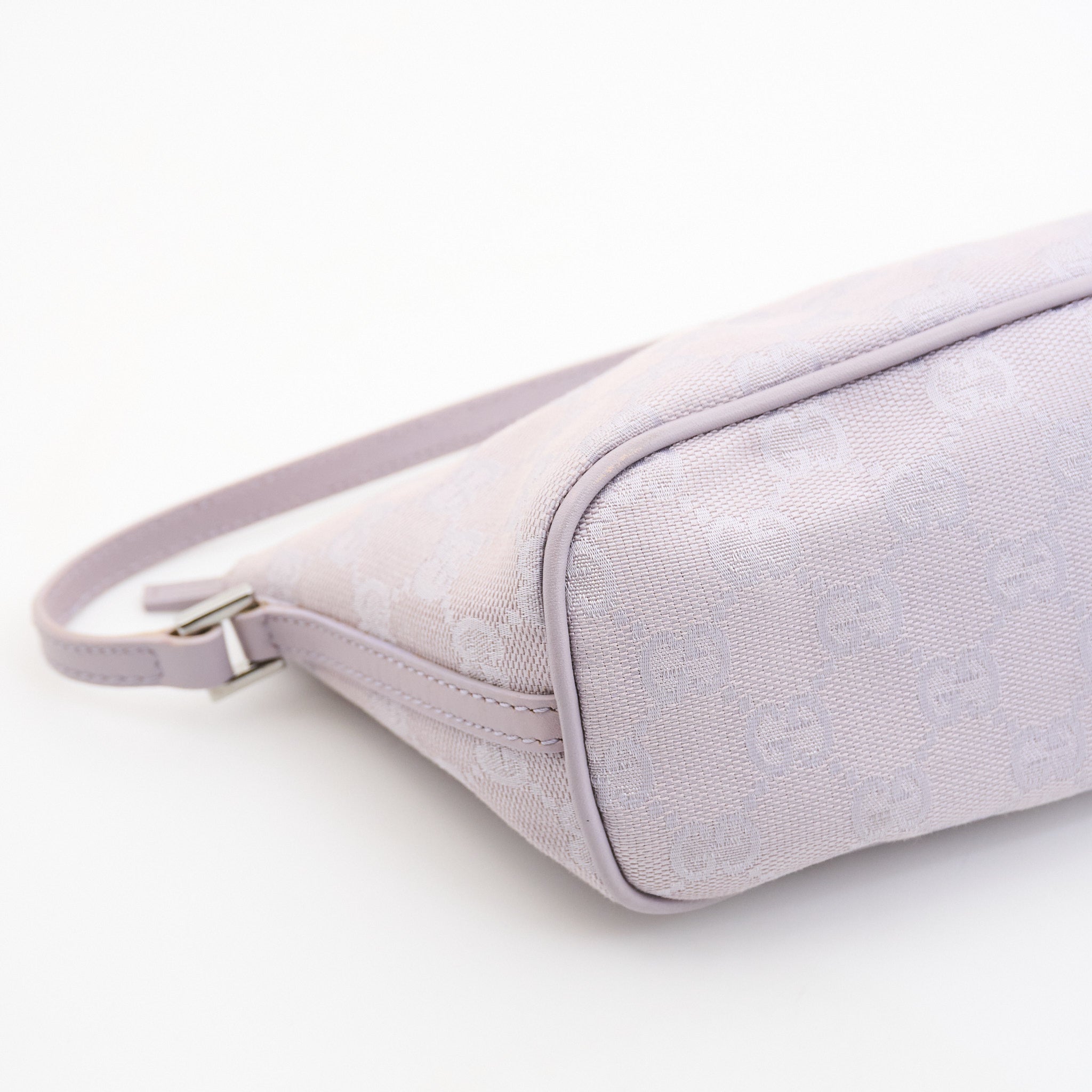 Gucci Lilac Monogram Boat Pochette Bag