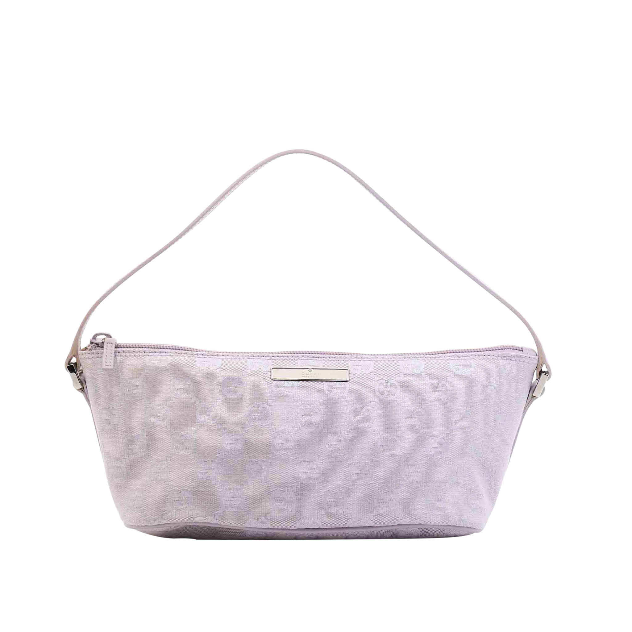 Gucci Lilac Monogram Boat Pochette Bag