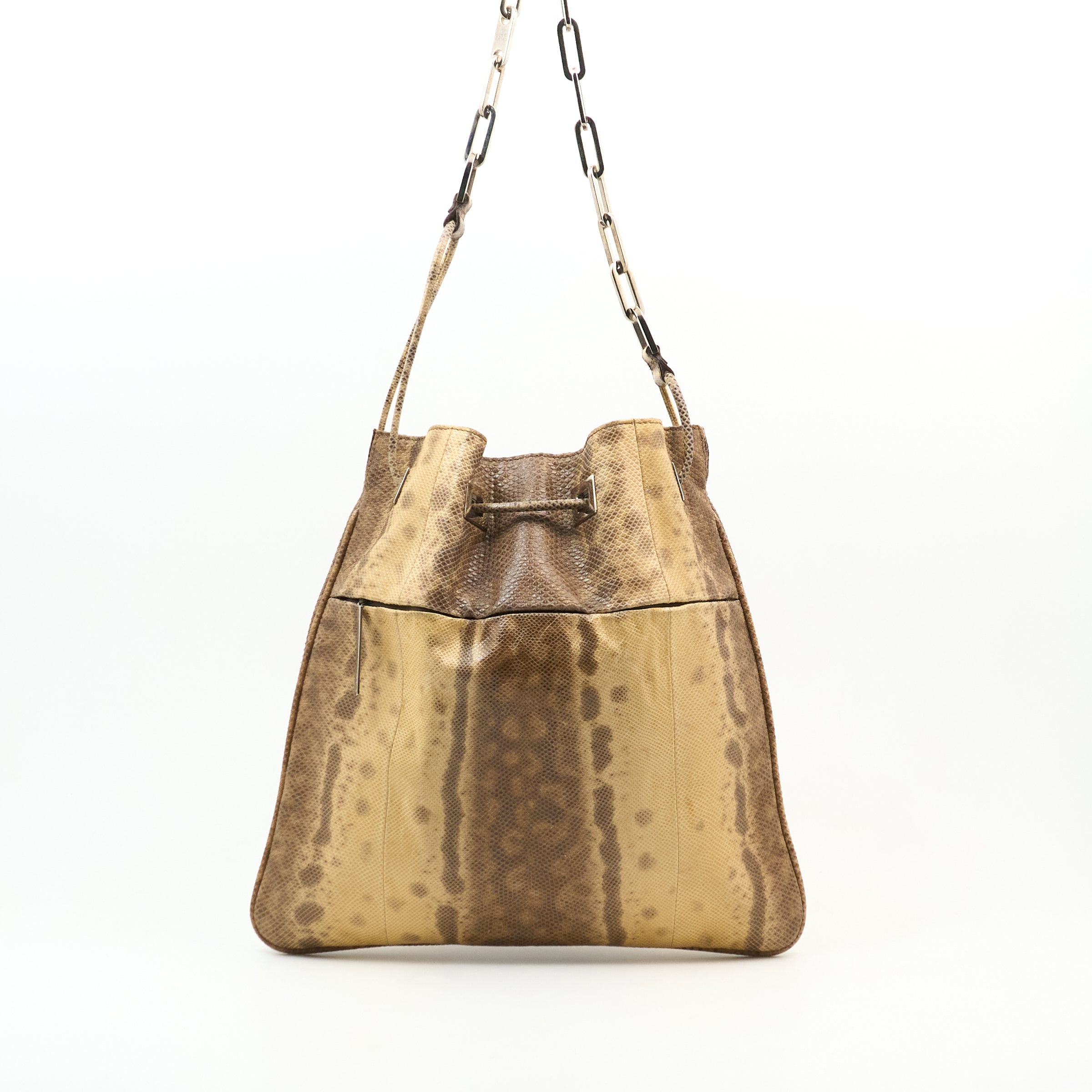 Gucci Python Drawstring Shoulder Bag