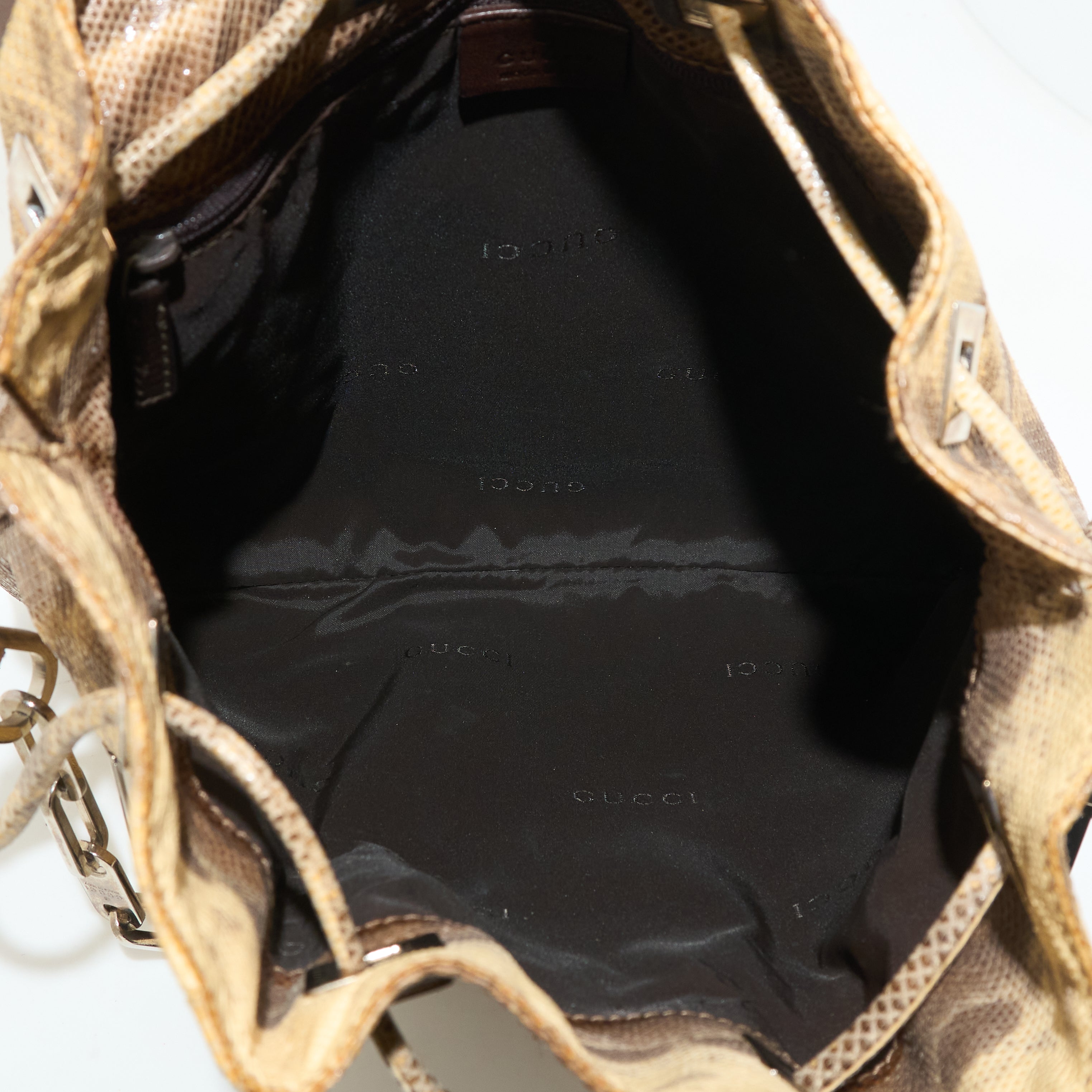 Gucci Python Drawstring Shoulder Bag