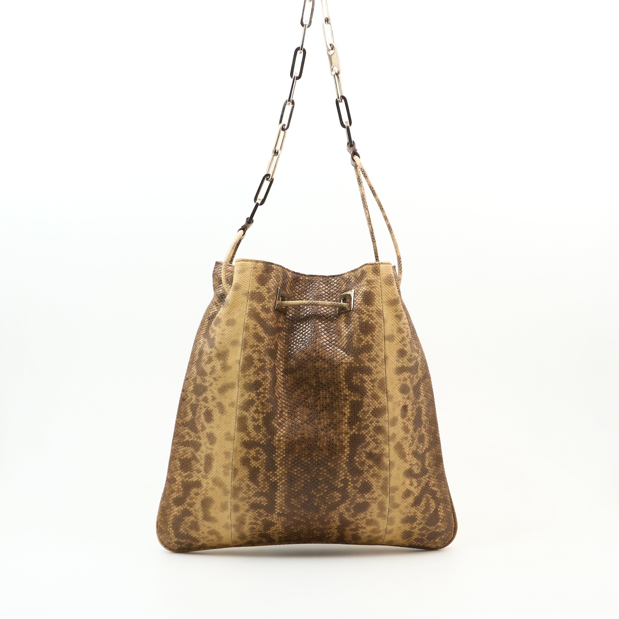 Gucci Python Drawstring Shoulder Bag