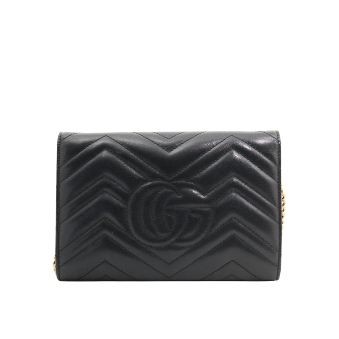 Gucci Marmont Black Wallet on Chain Bag
