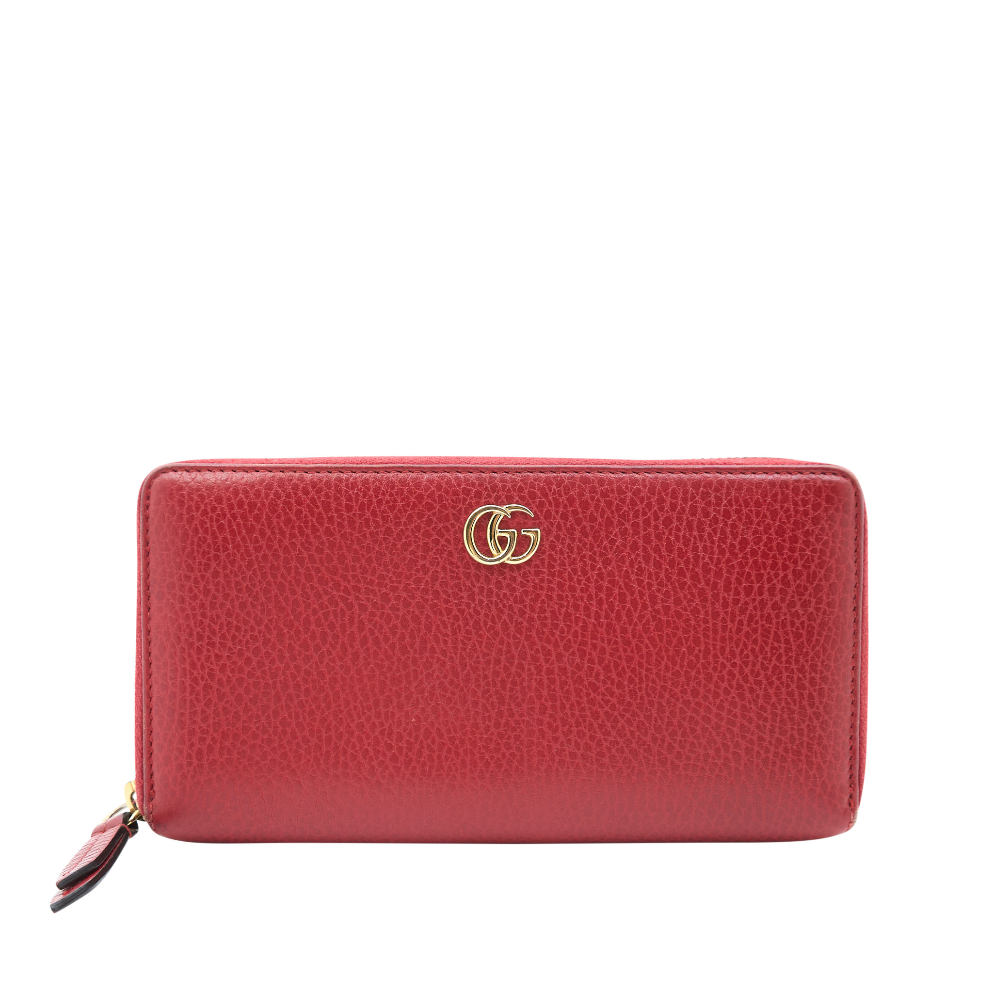 Gucci Red Long Zip Around Wallet