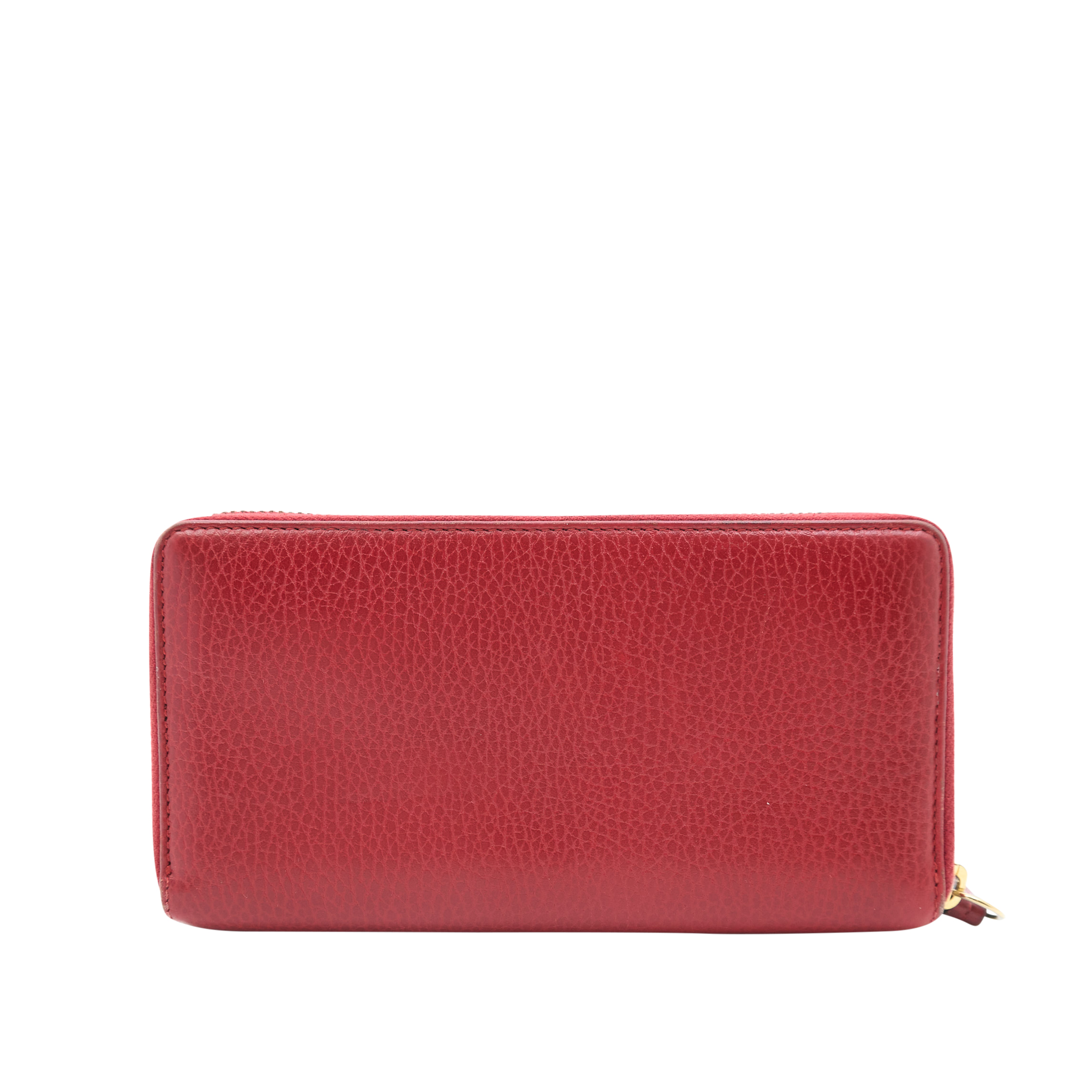 Gucci Red Long Zip Around Wallet