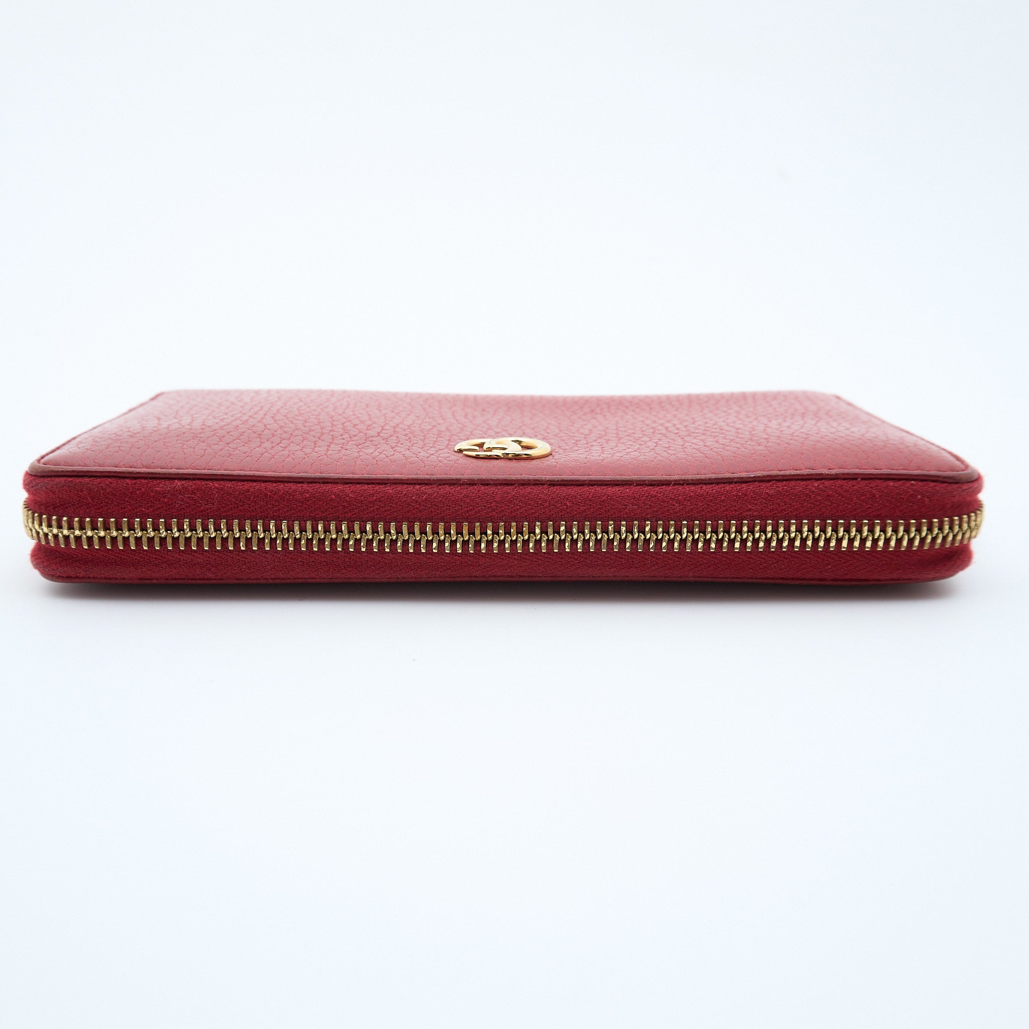 Gucci Red Long Zip Around Wallet