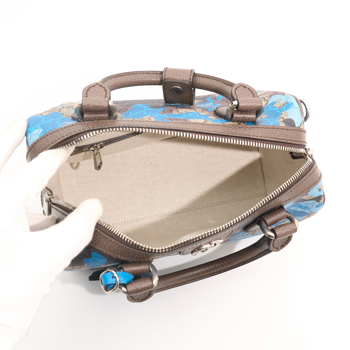 Gucci GG Supreme Camouflage Mini Boston Bag 25cm