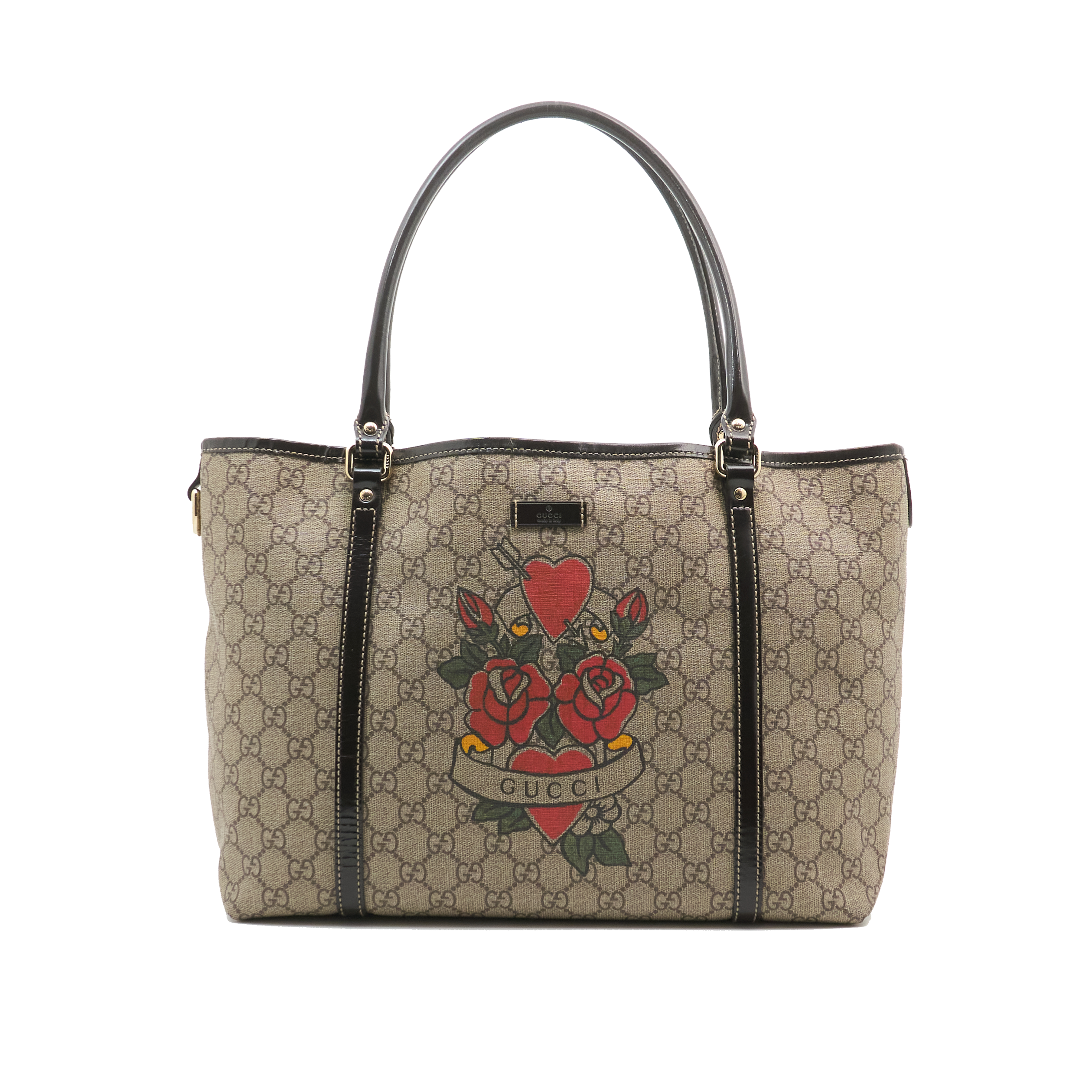 Gucci GG Supreme Tattoo Heart Tote