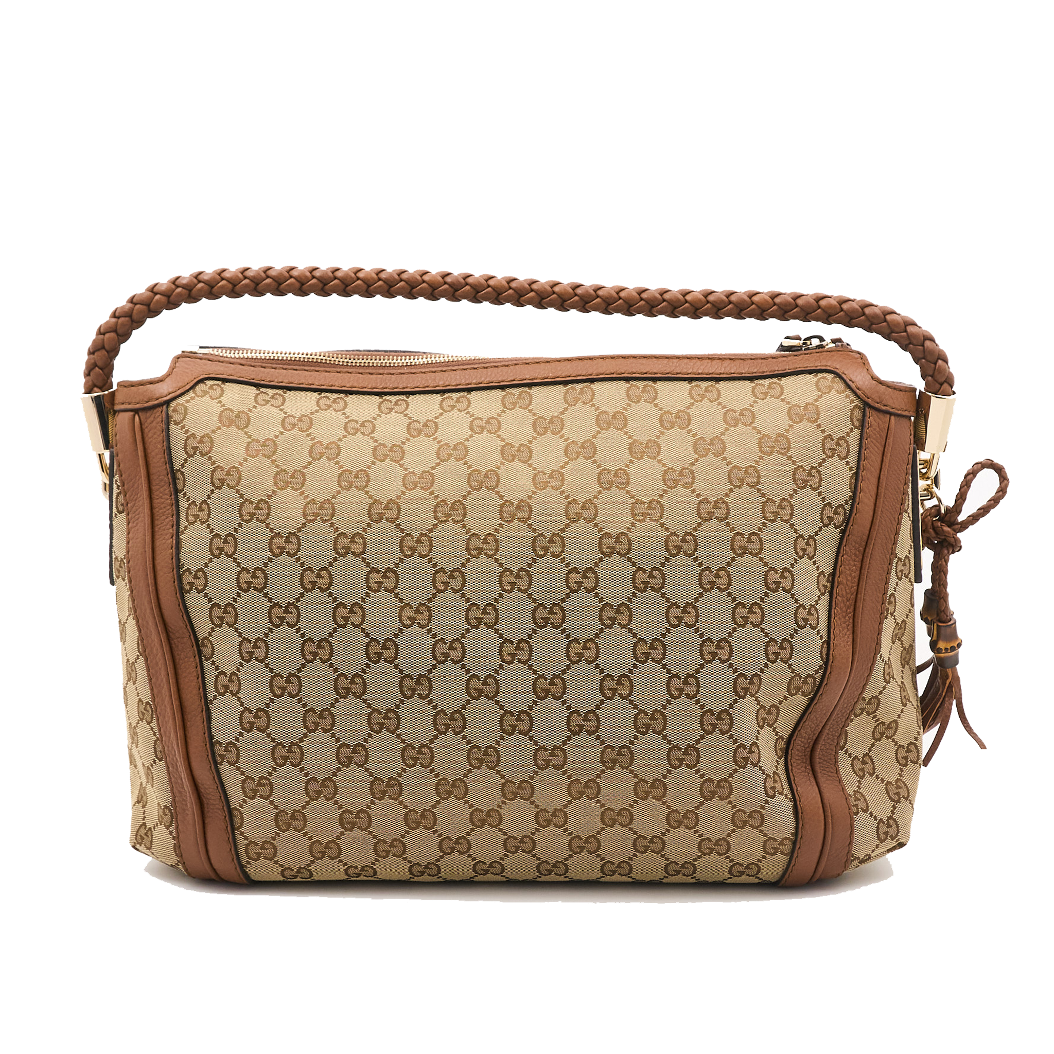 Gucci GG Supreme Canvas Tote with Braided Leather Handle