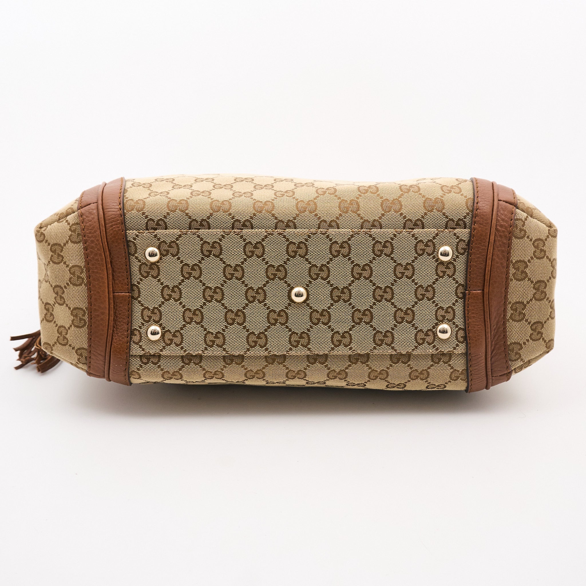Gucci GG Supreme Canvas Tote with Braided Leather Handle