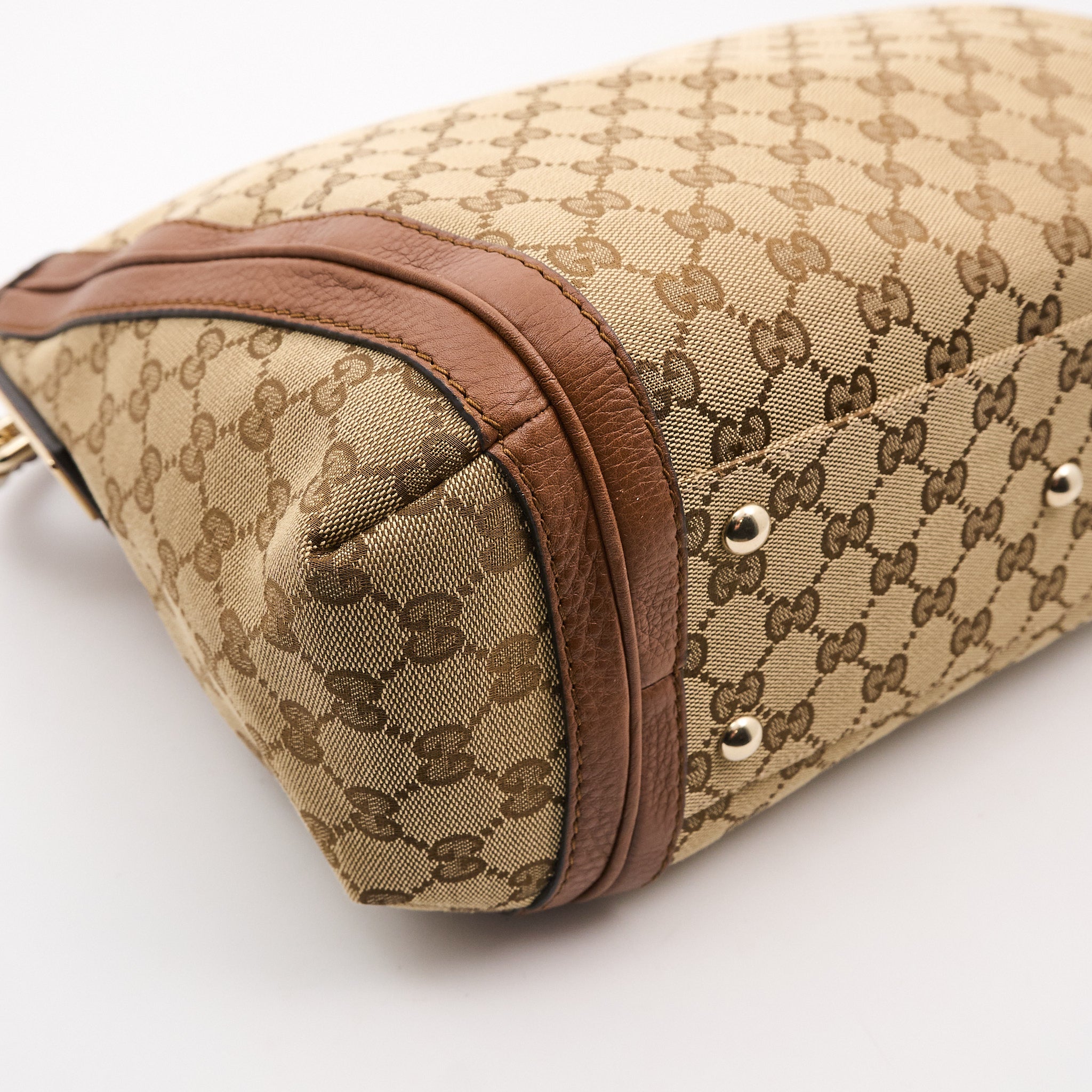 Gucci GG Supreme Canvas Tote with Braided Leather Handle