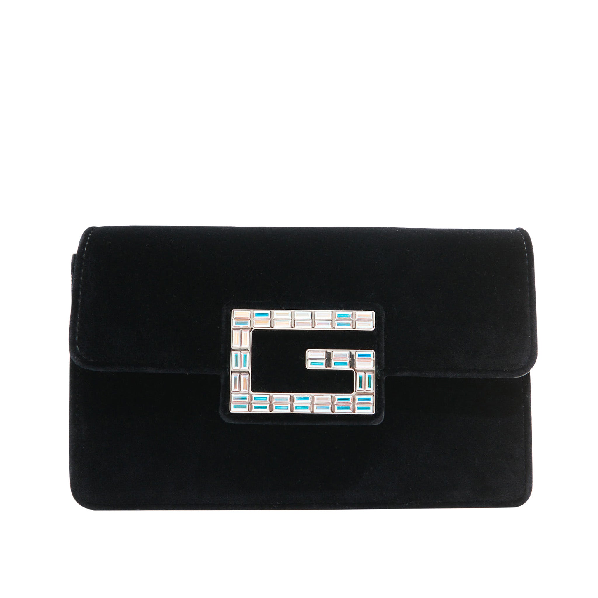 Gucci Velvet Broadway Crystal G in Black SHW