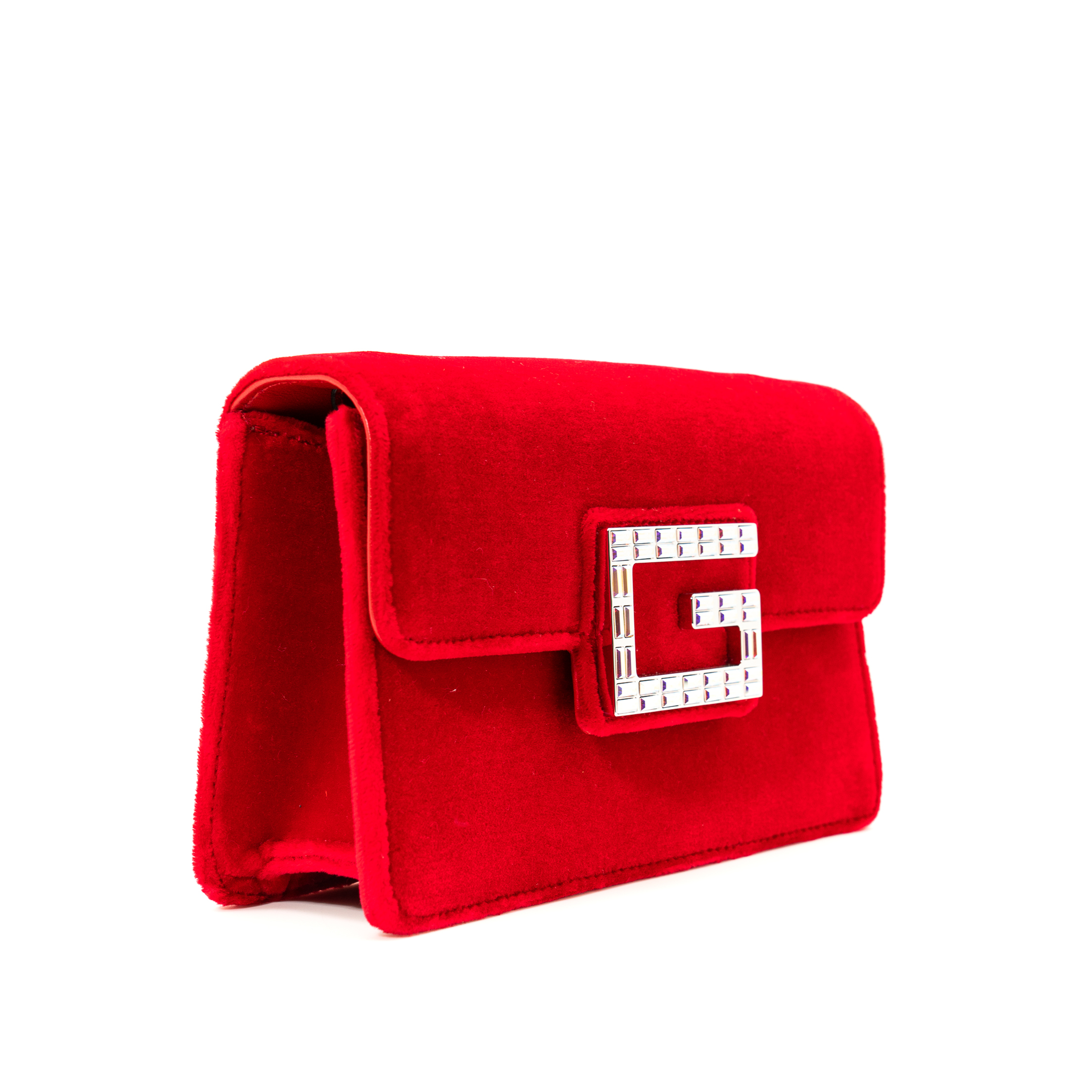 Gucci Velvet Broadway Crystal G in Red