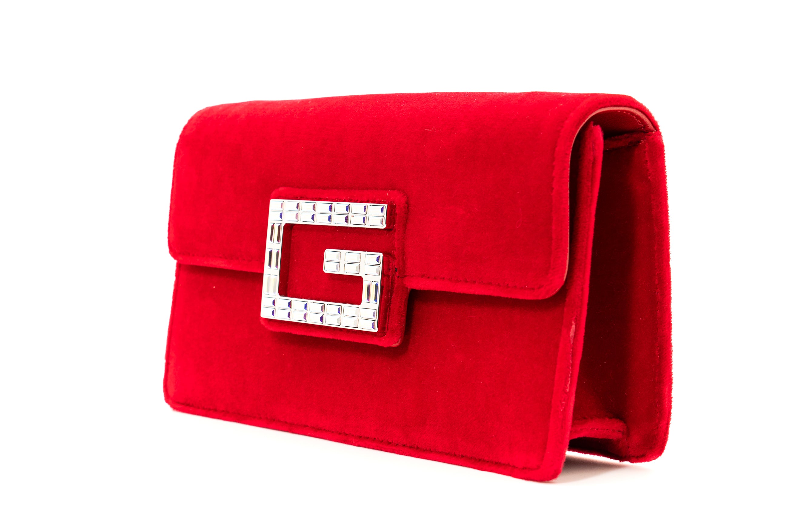 Gucci Velvet Broadway Crystal G in Red