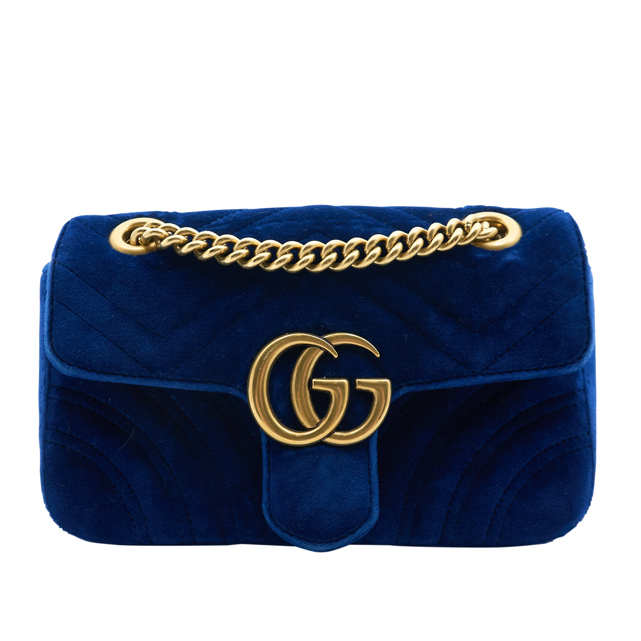 Gucci Blue Velvet Marmont Bag