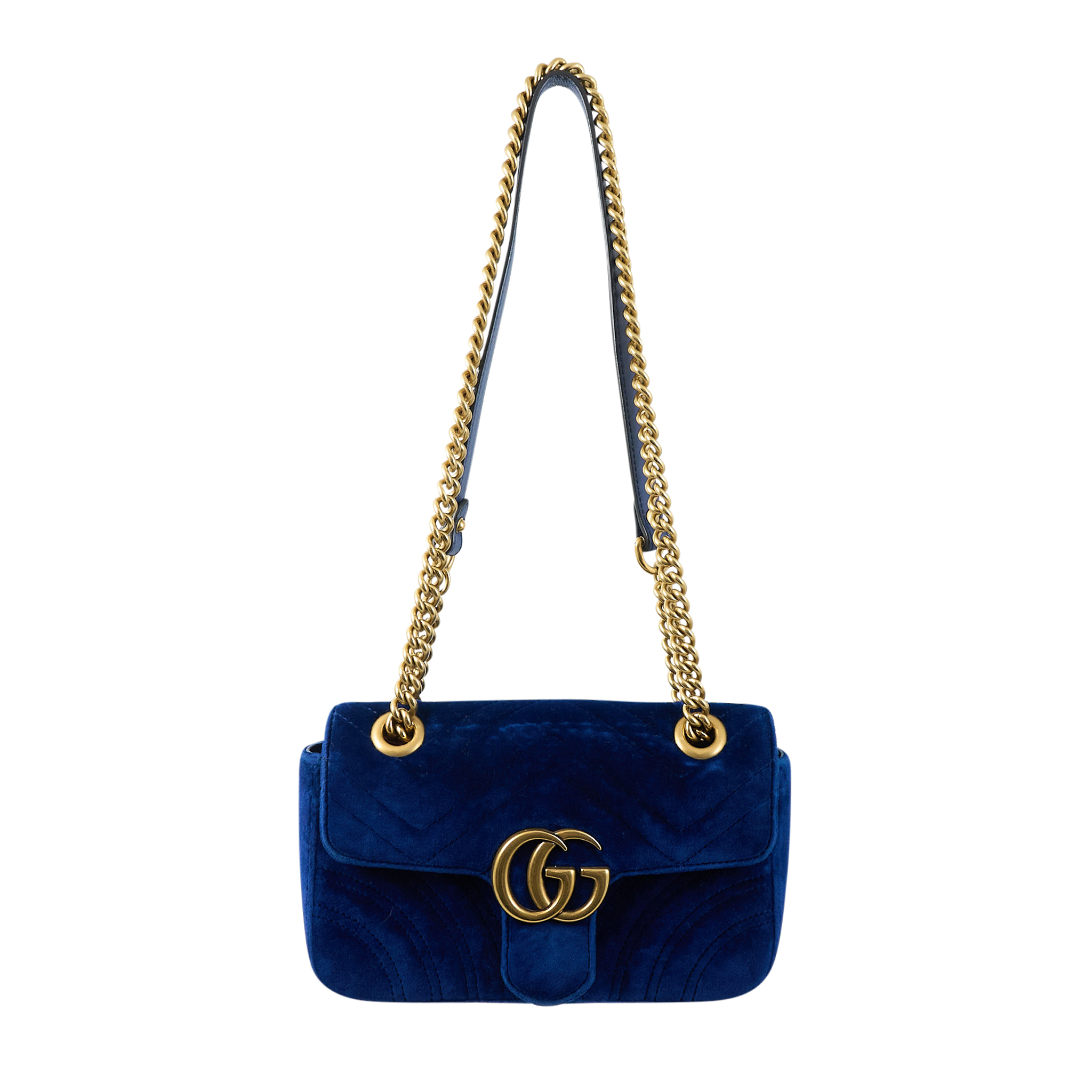 Gucci Blue Velvet Marmont Bag