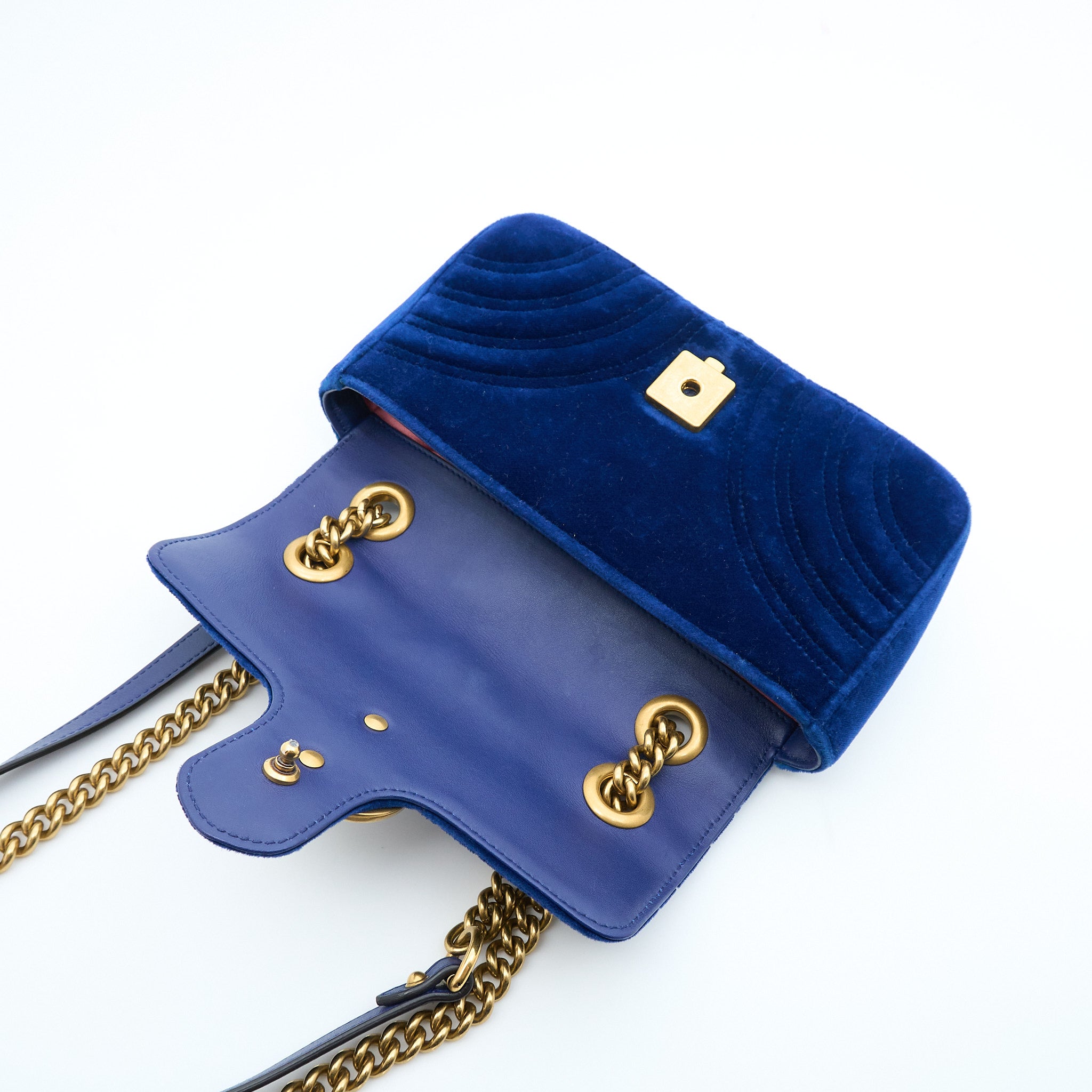 Gucci Blue Velvet Marmont Bag