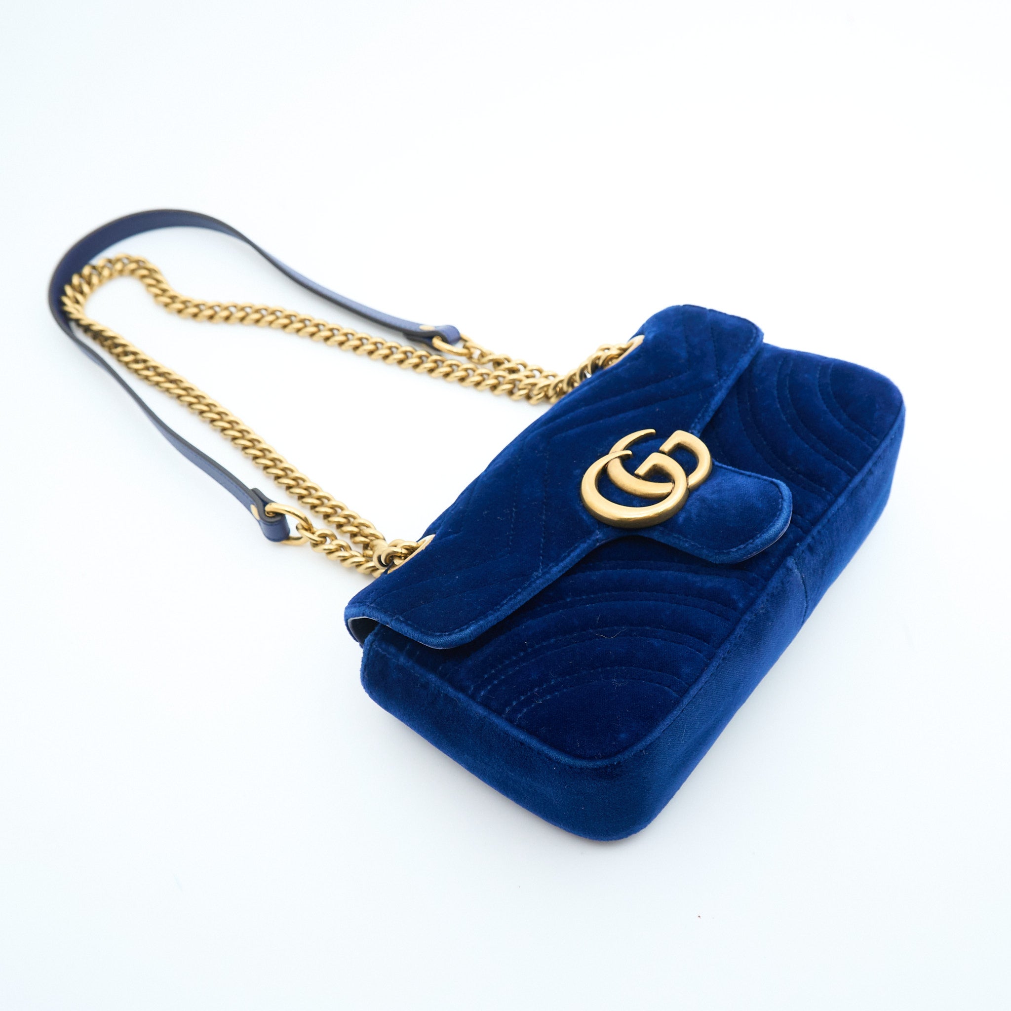 Gucci Blue Velvet Marmont Bag