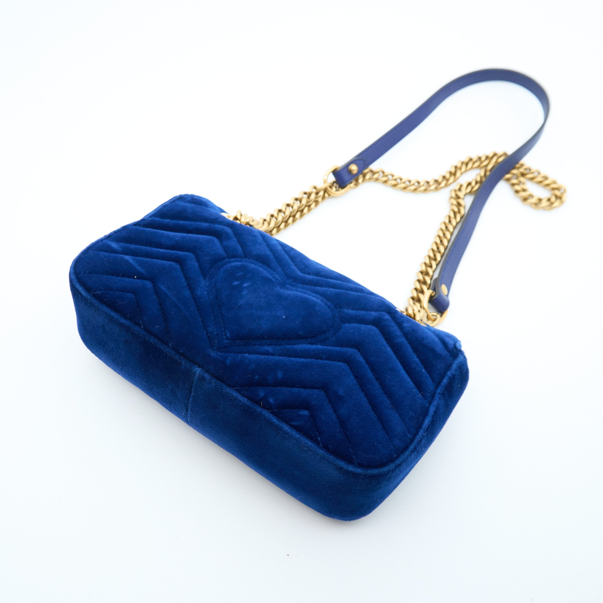 Gucci Blue Velvet Marmont Bag