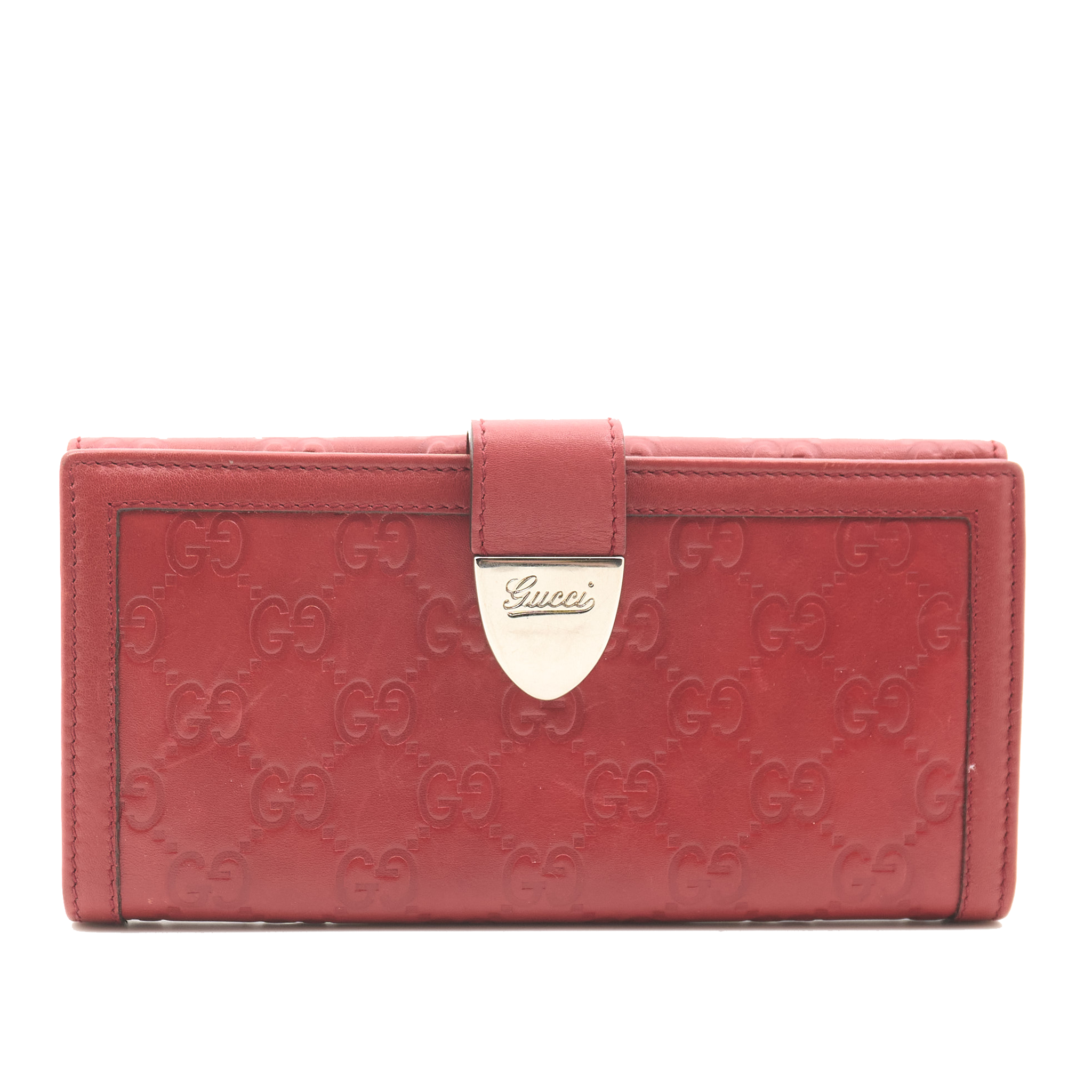 Gucci Vintage GG Guccissima Red Leather Wallet