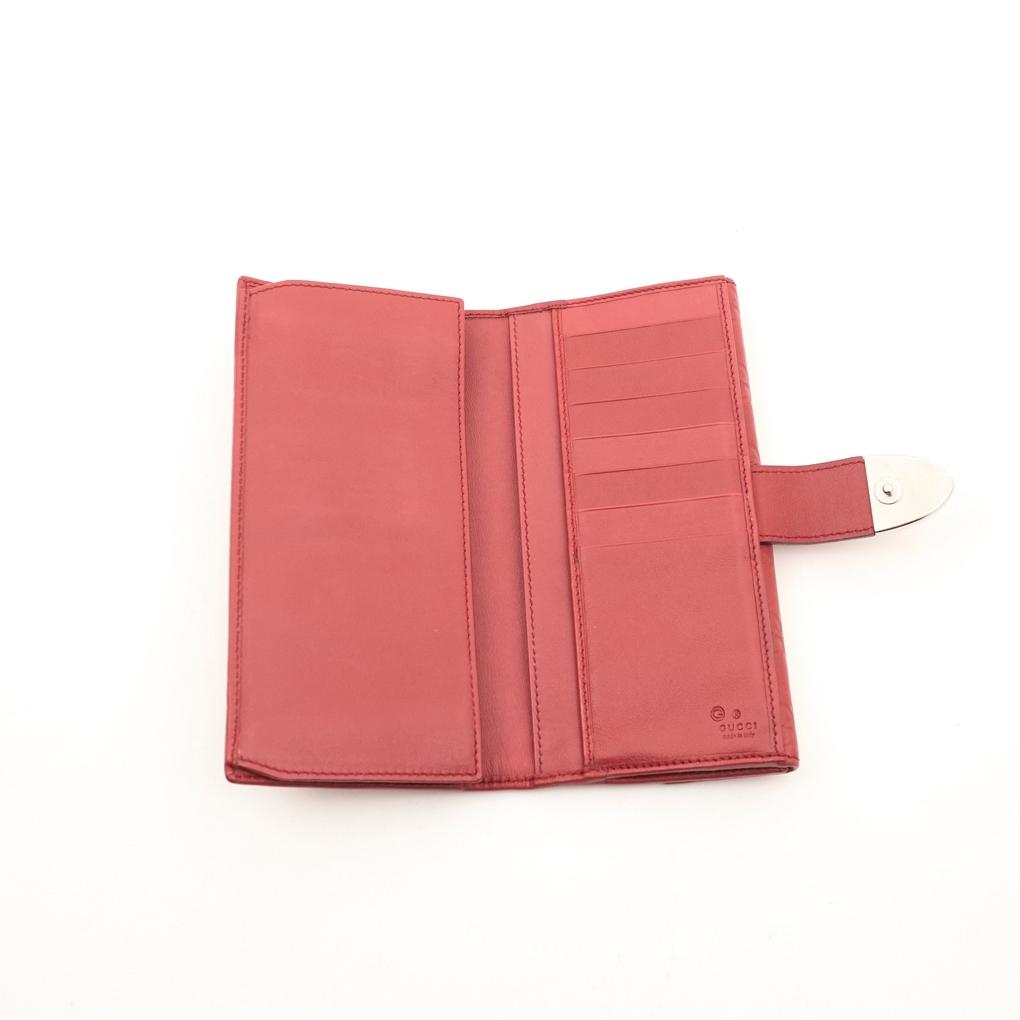 Gucci Vintage GG Guccissima Red Leather Wallet